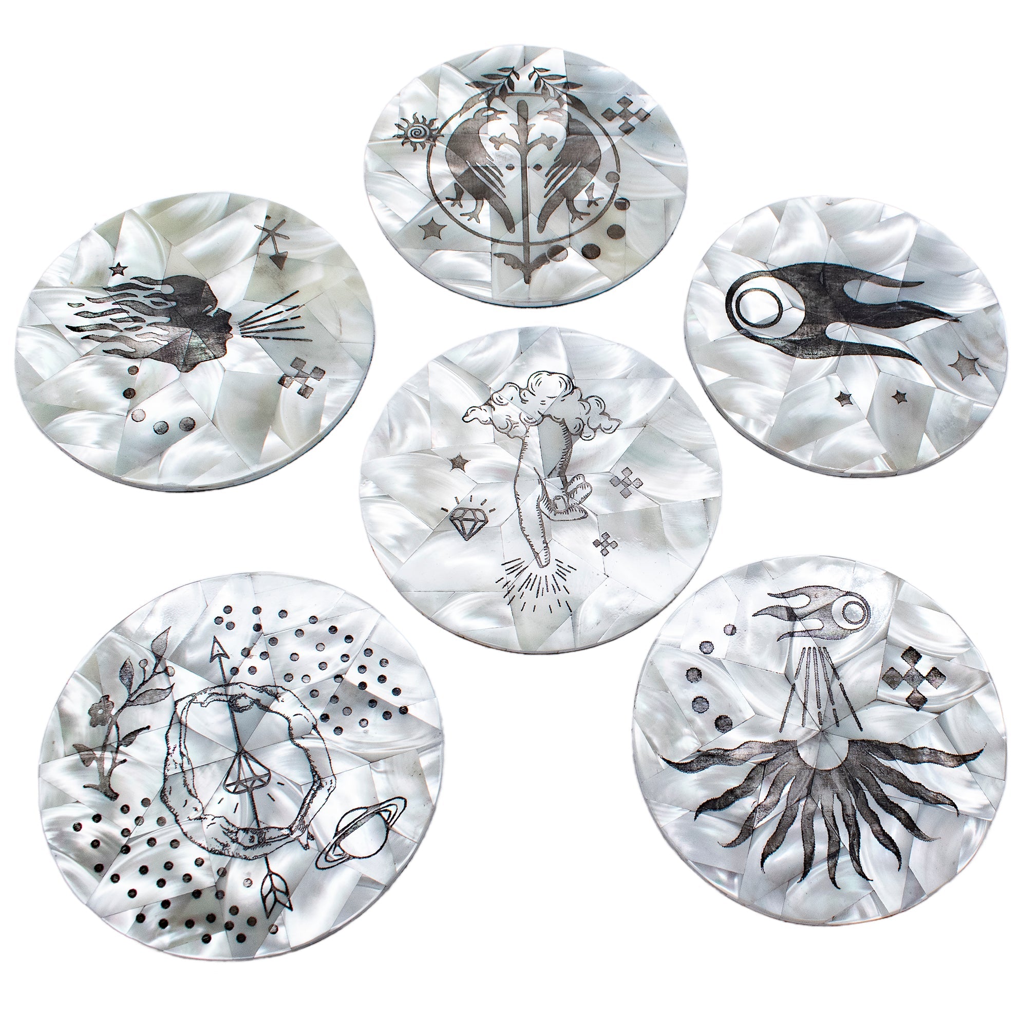 24h09 "Sweet Dreams" Engraved Mother of Pearl Coasters
