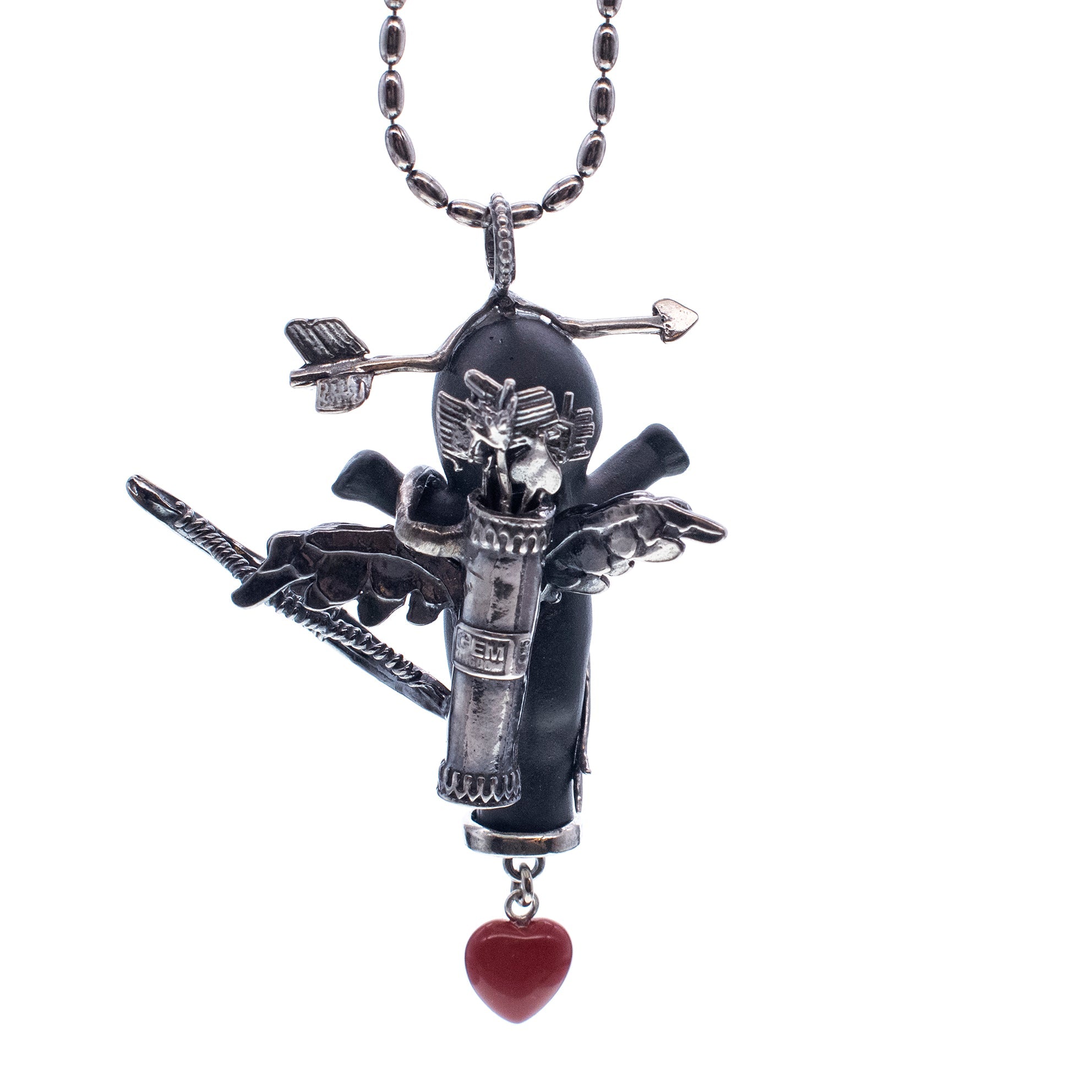 BS16B Happy Baby "Amor" Black and silver Necklace