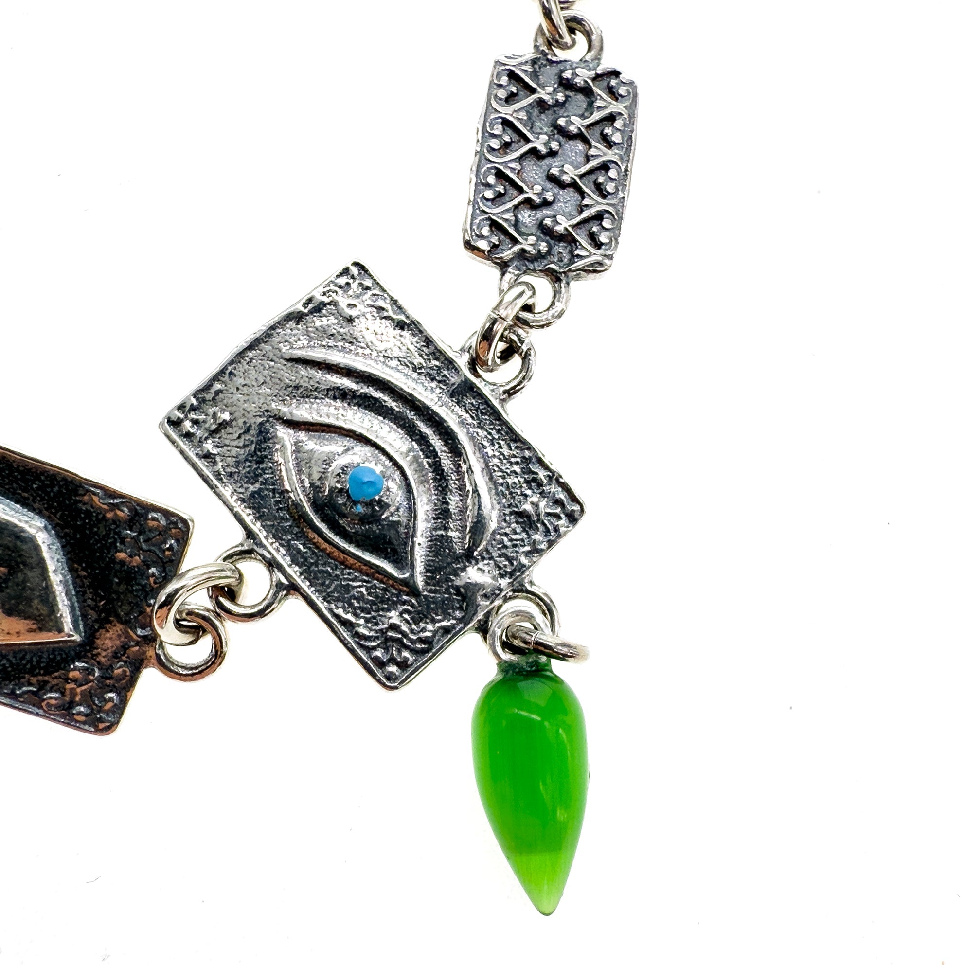 B 25e04 Green Drop Ex-Voto Charm Bracelet