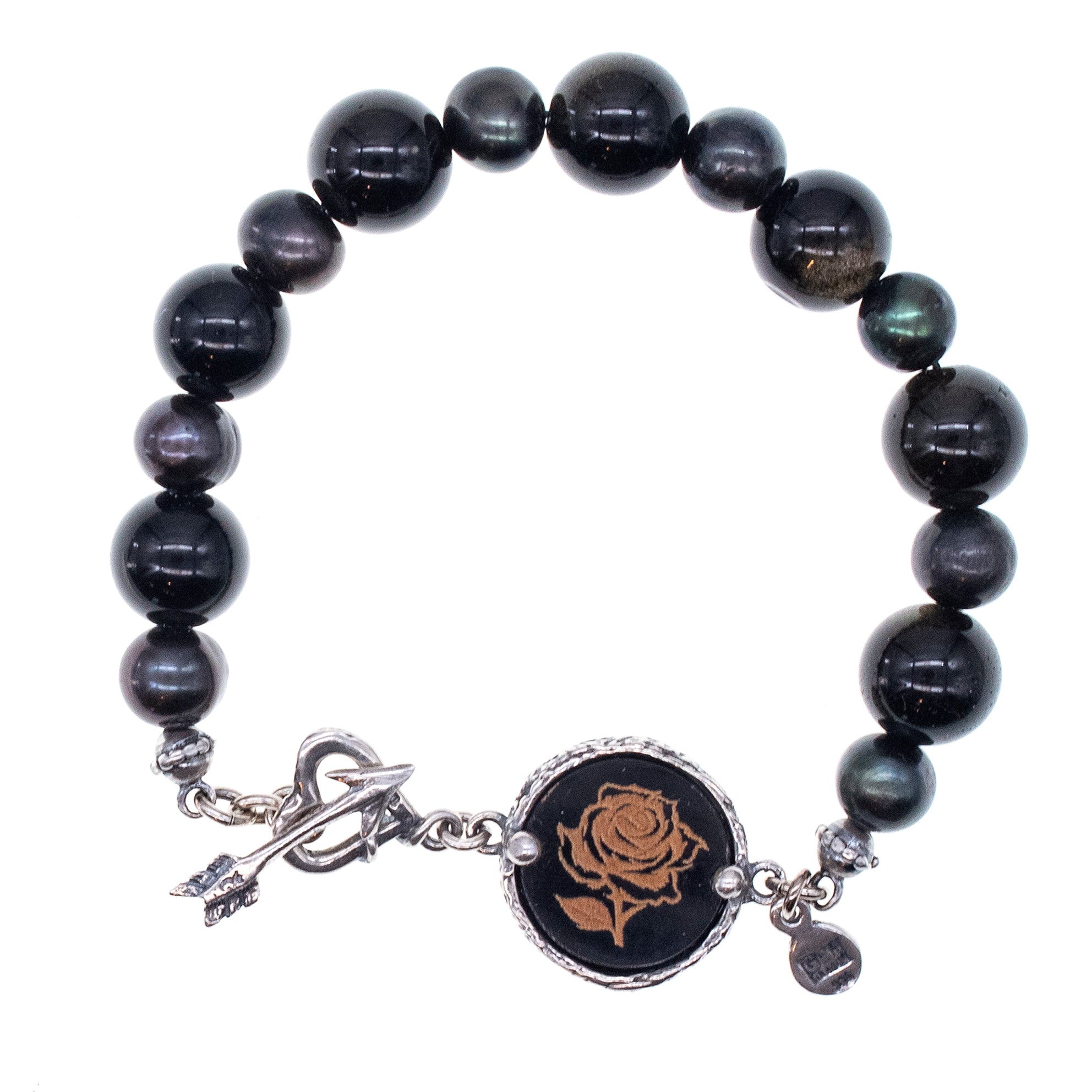 B 25h01B beaded bracelet black