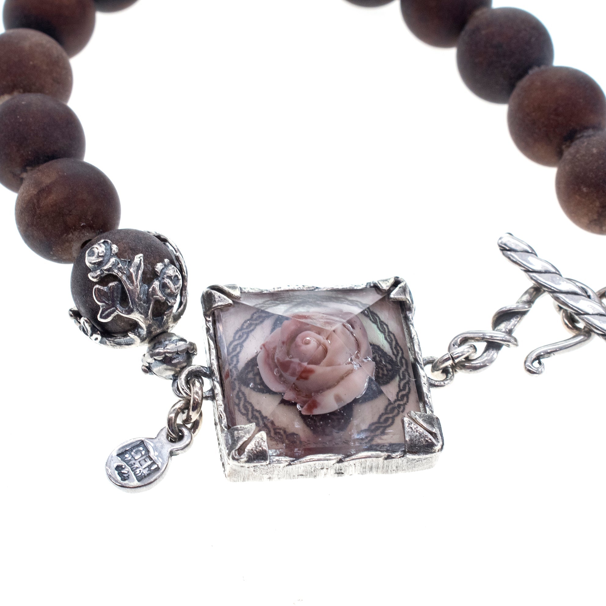 B 26a01 Mashan Jade Rose Bracelet