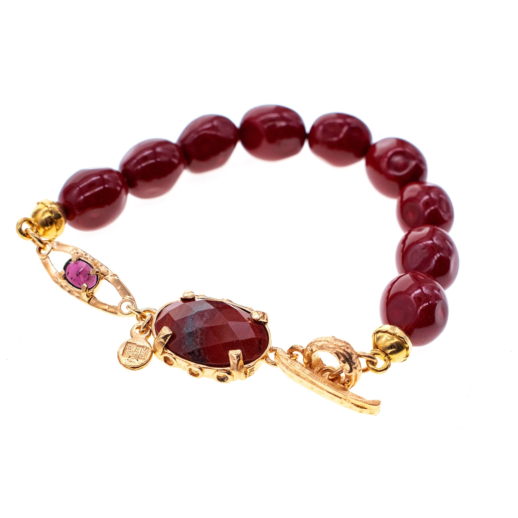 B 26g05 Red shell pearl Jasper bracelet