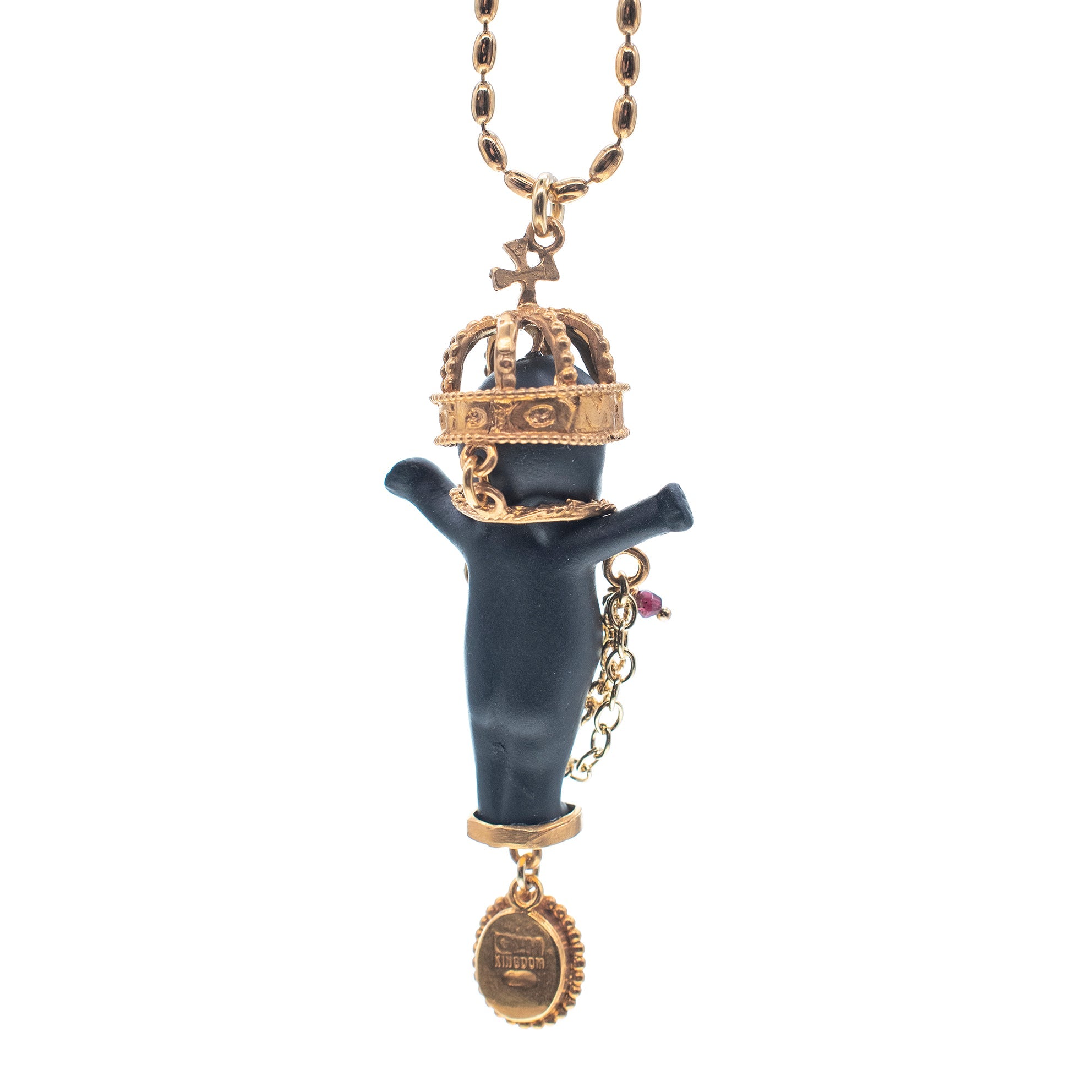 BG07B Happy Baby "Gem baby" Black and gold Necklace