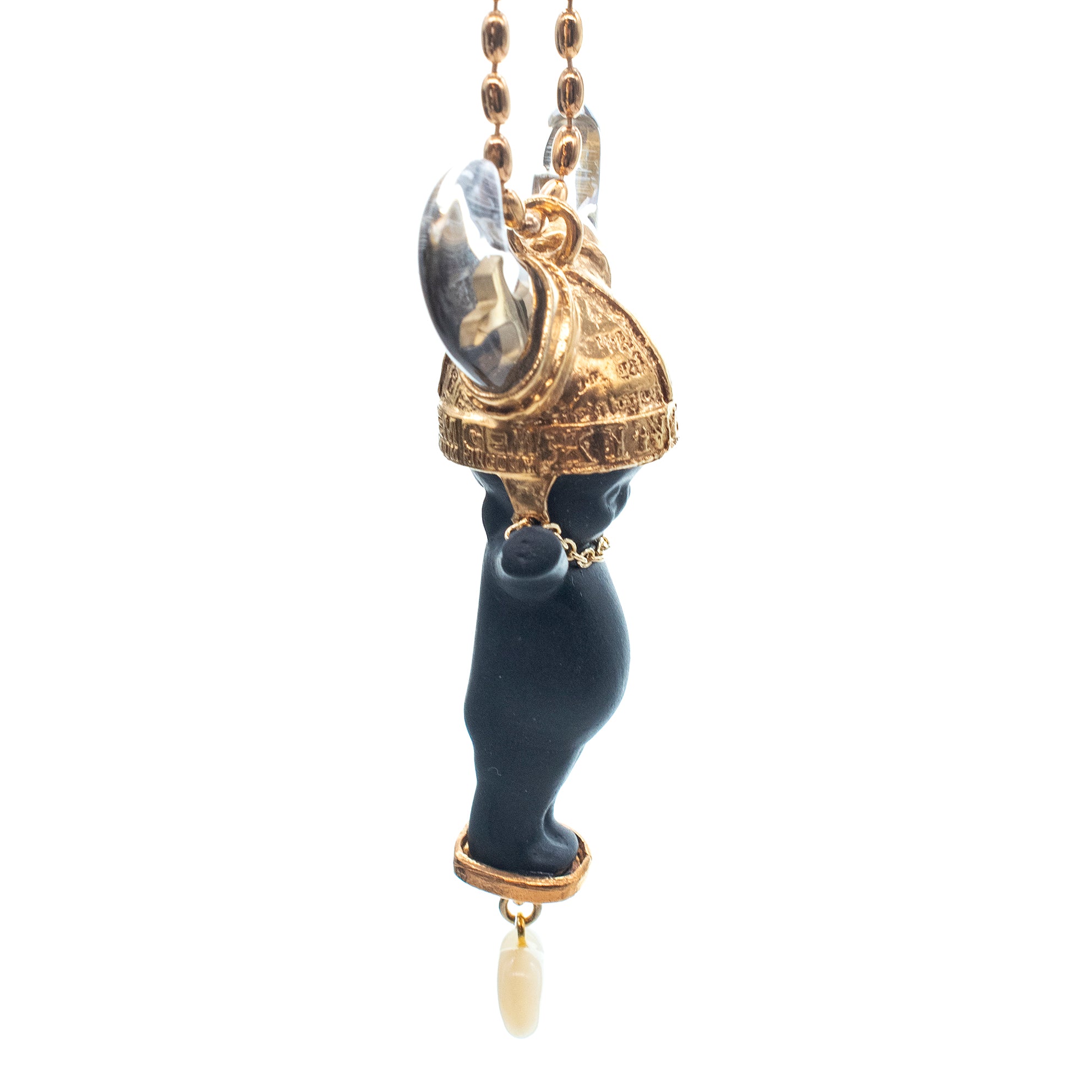 BG14B Happy Baby "little viking" Black and gold Necklace