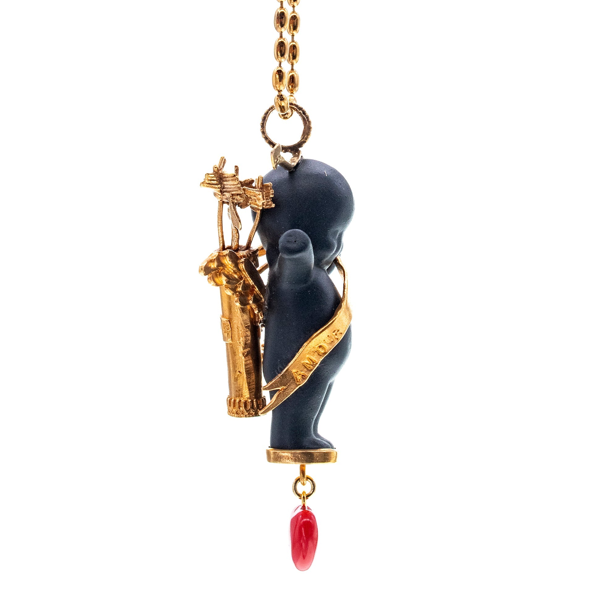 BG16B Happy Baby "Amor " Black and gold Necklace