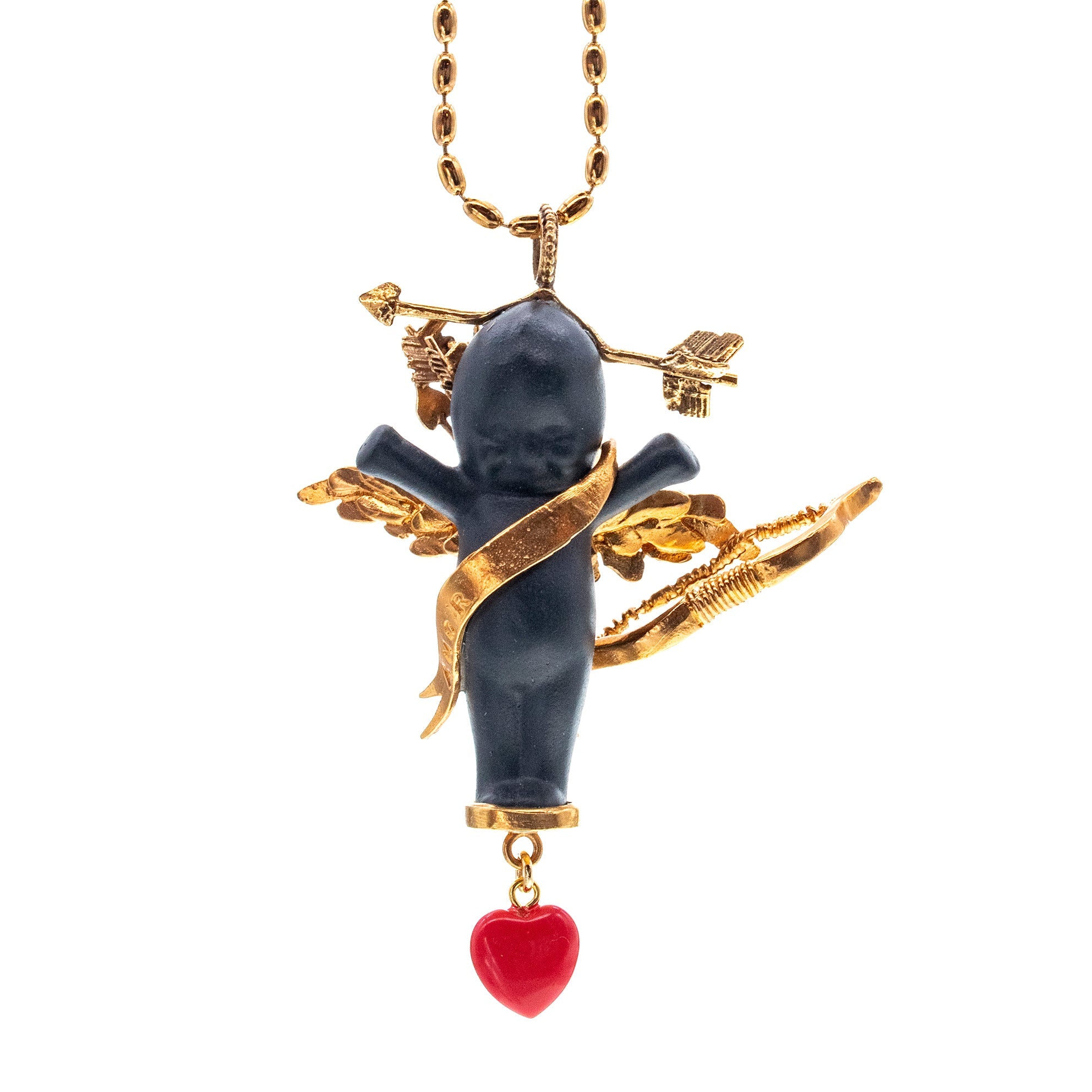 BG16B Happy Baby "Amor " Black and gold Necklace