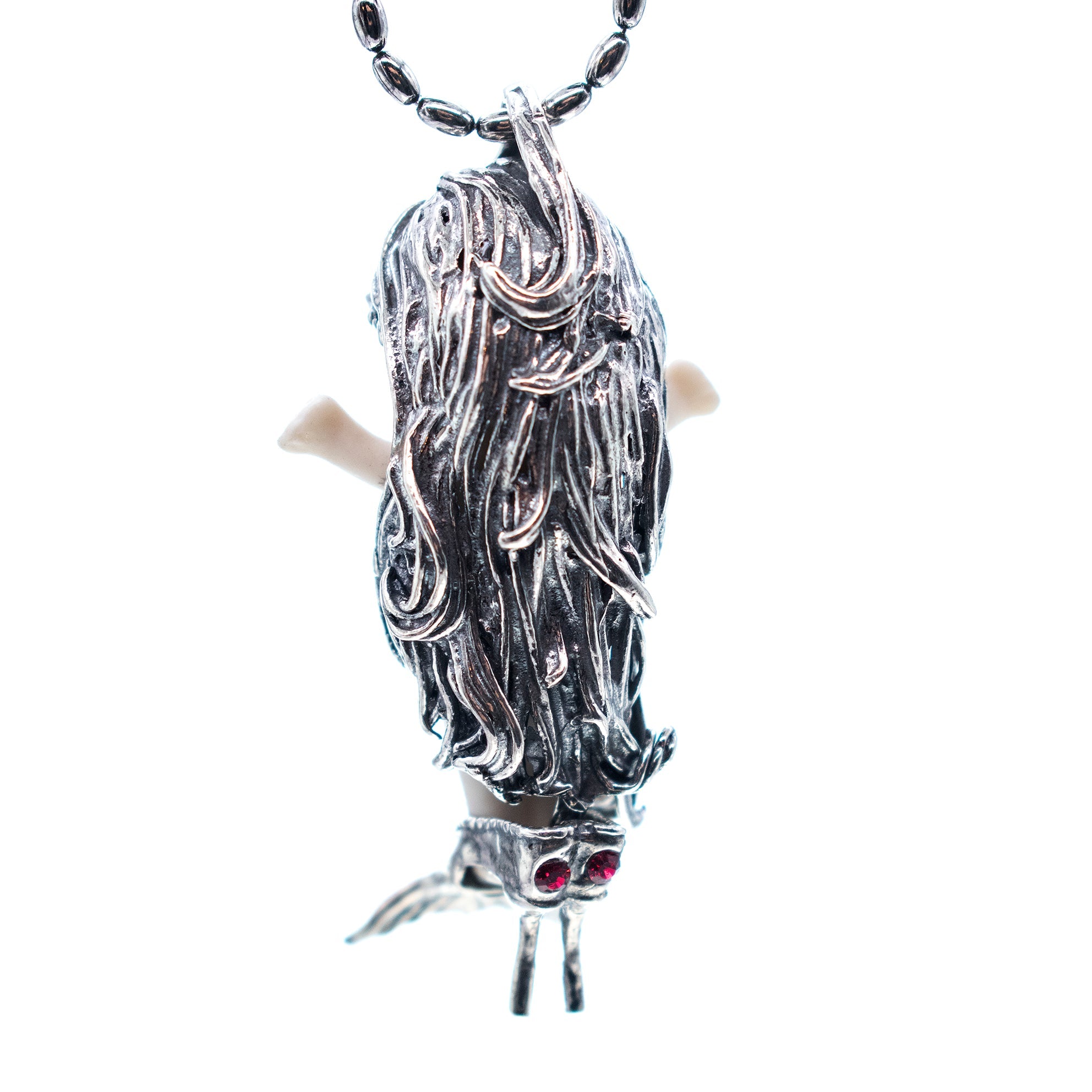 BS29A Happy Baby "Flipper" white and silver Necklace