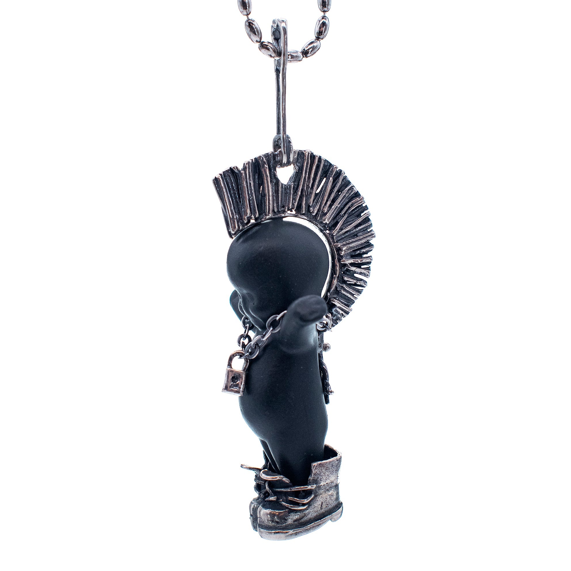 BS40B Happy Baby "Little Sid" Black and silver Necklace