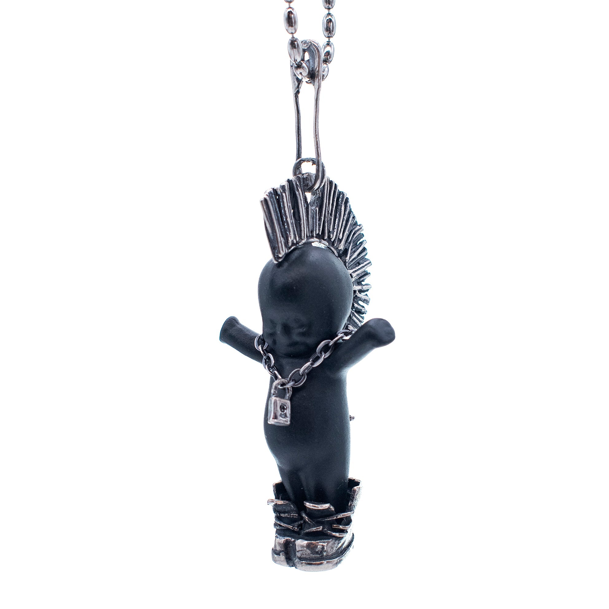 BS40B Happy Baby "Little Sid" Black and silver Necklace
