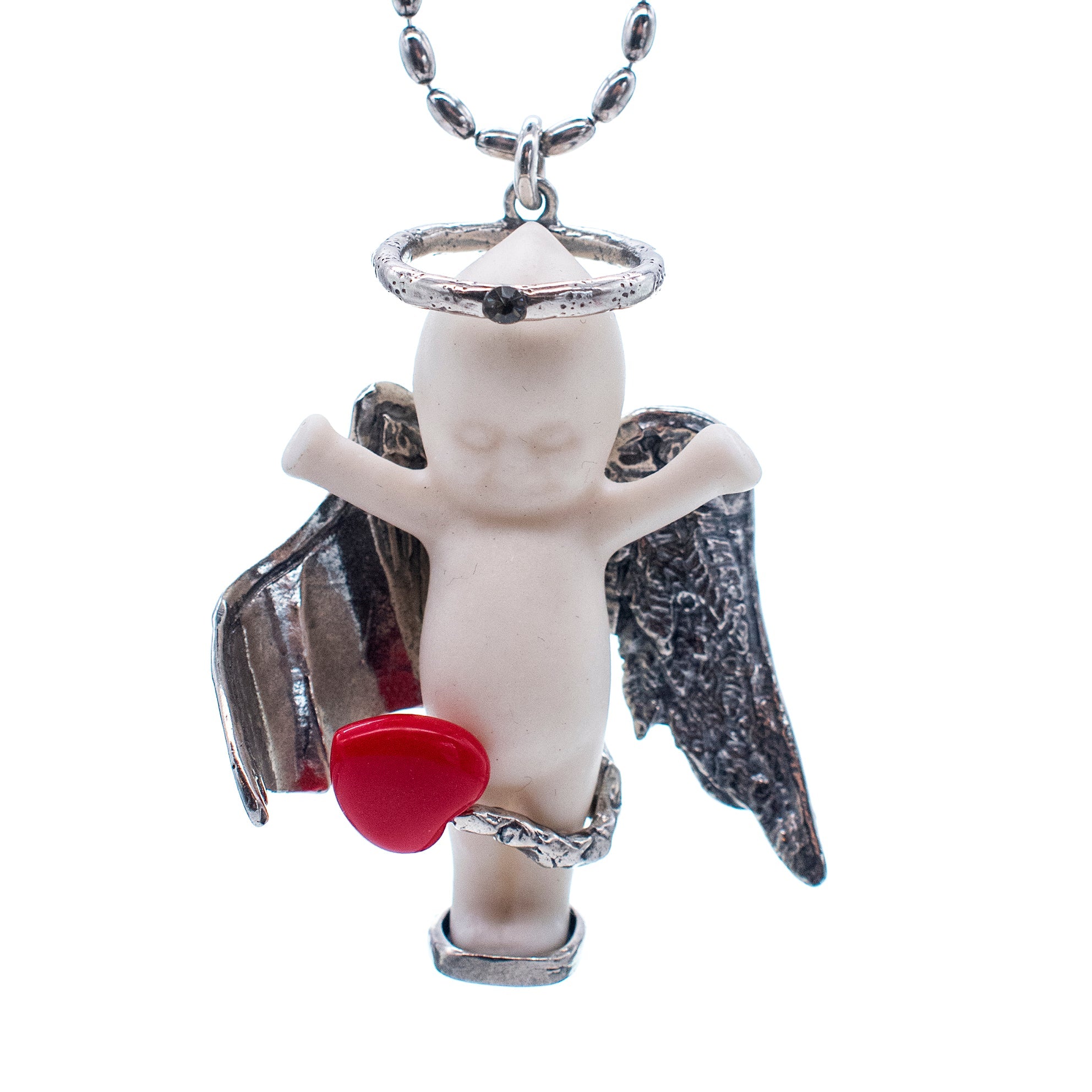 BS41A Happy Baby "Lucy in the sky" white and silver Necklace