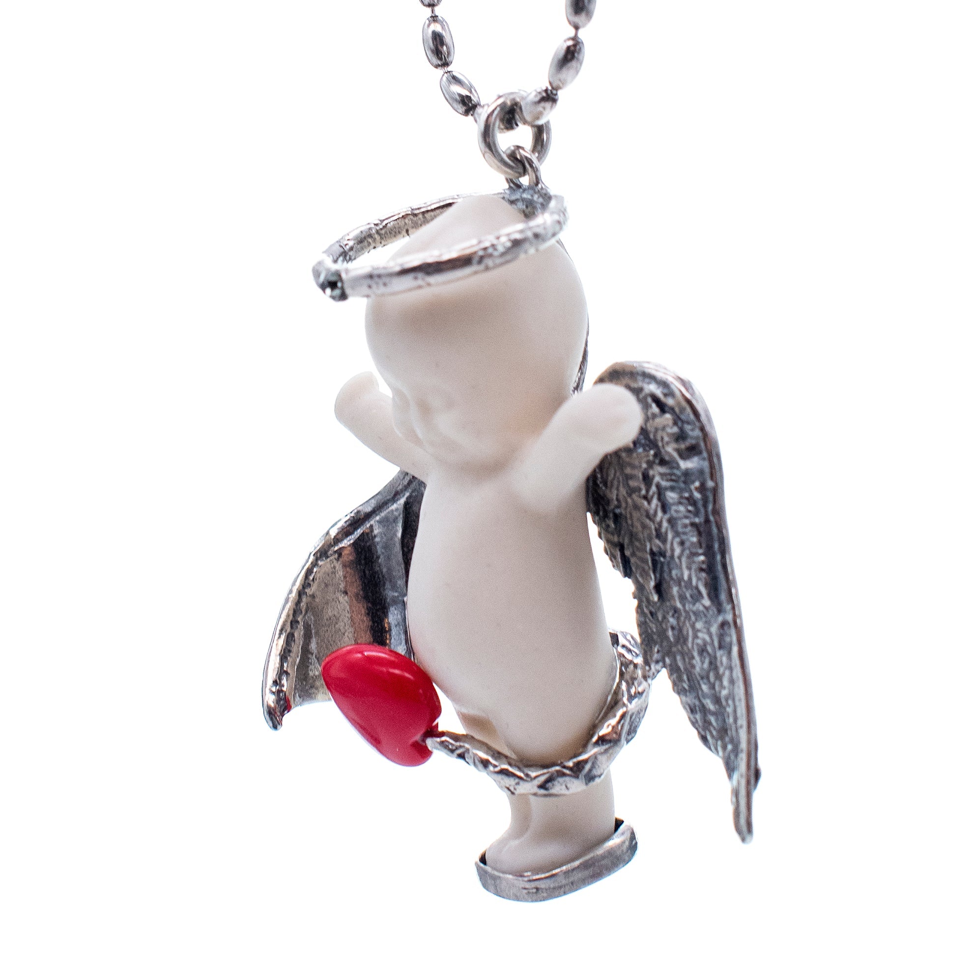 BS41A Happy Baby "Lucy in the sky" white and silver Necklace