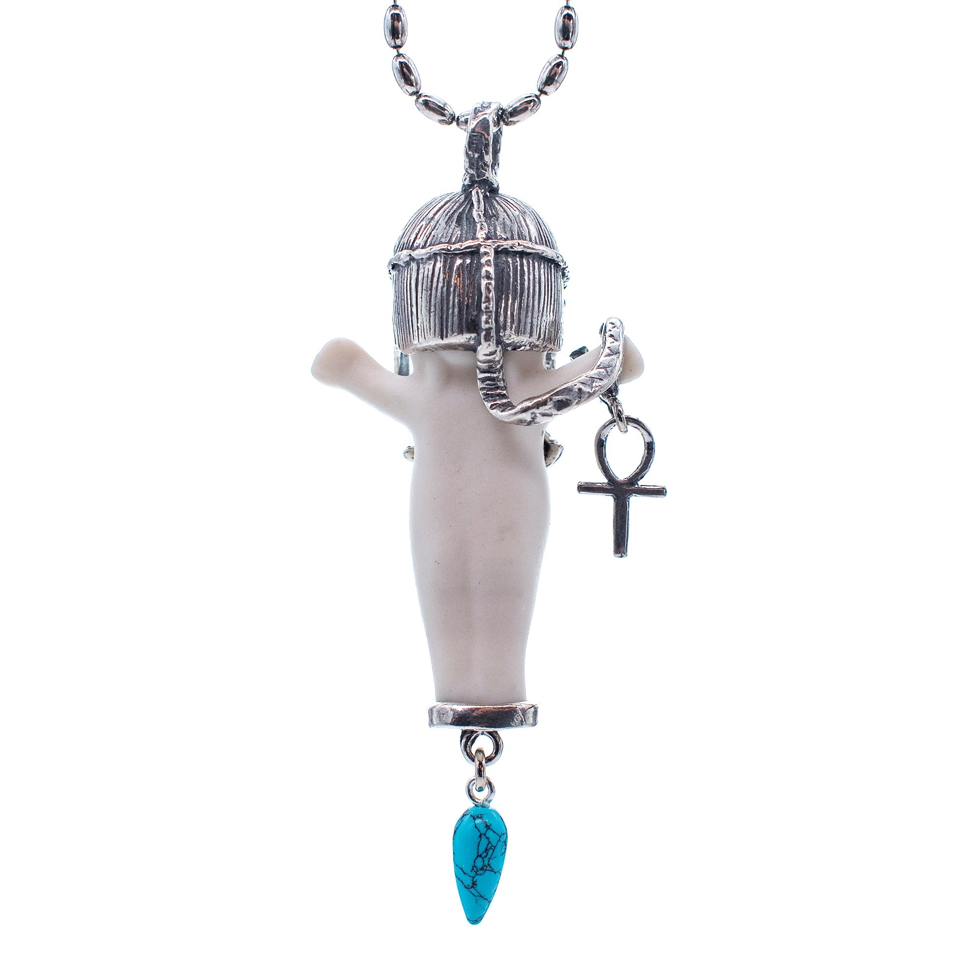 BS52A Happy Baby "Cleo" white and silver Necklace