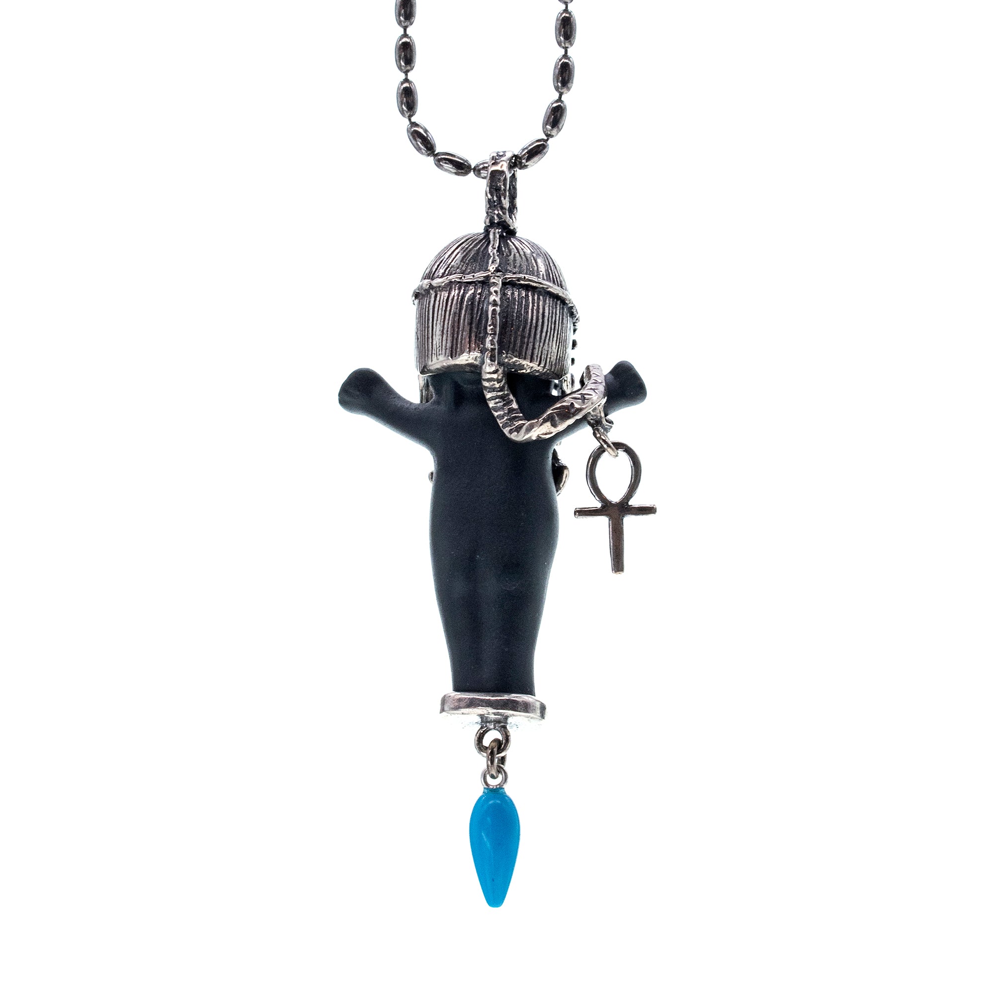 BS52B Happy Baby "Cleo" Black and silver Necklace