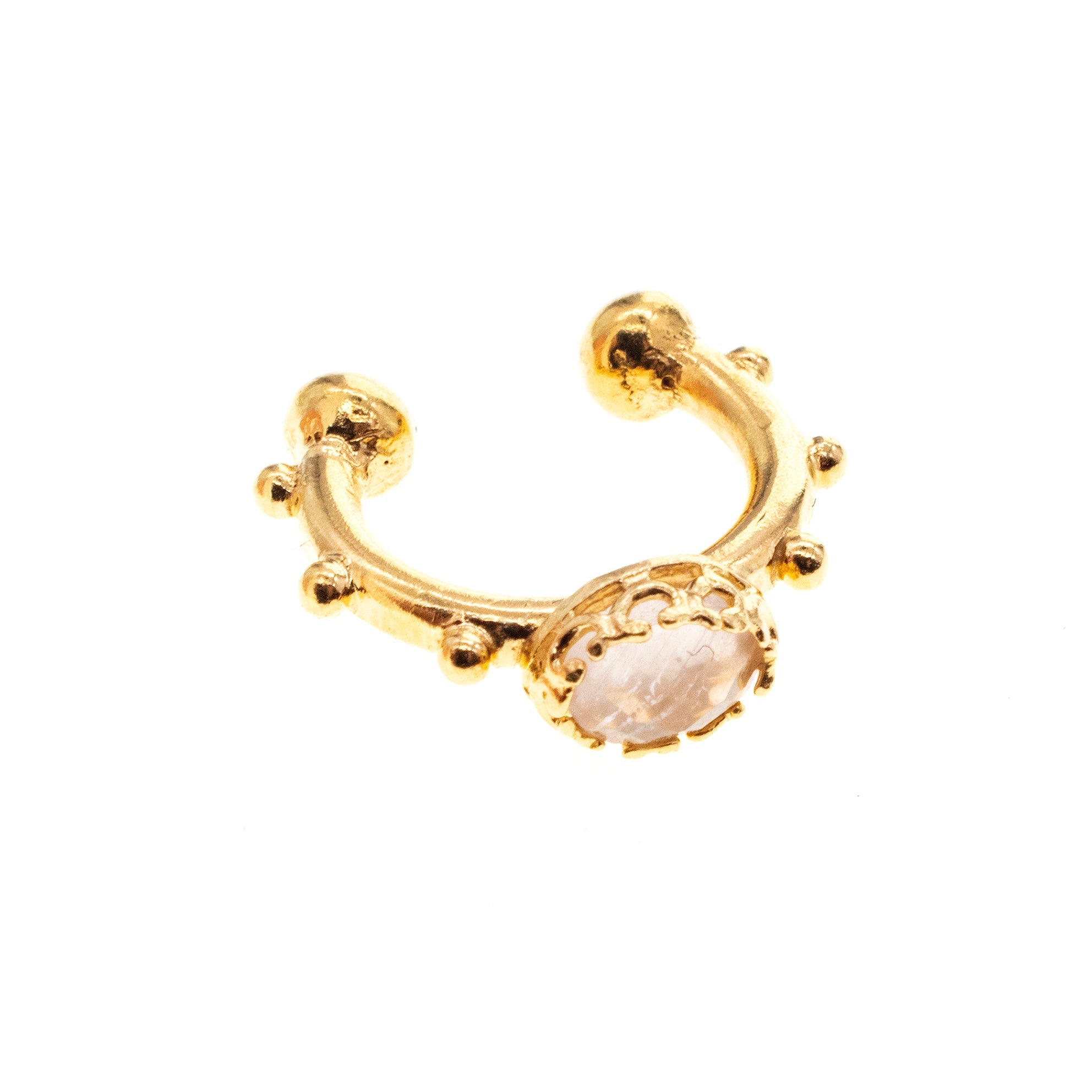 Ear cuff gold rosequartz 34