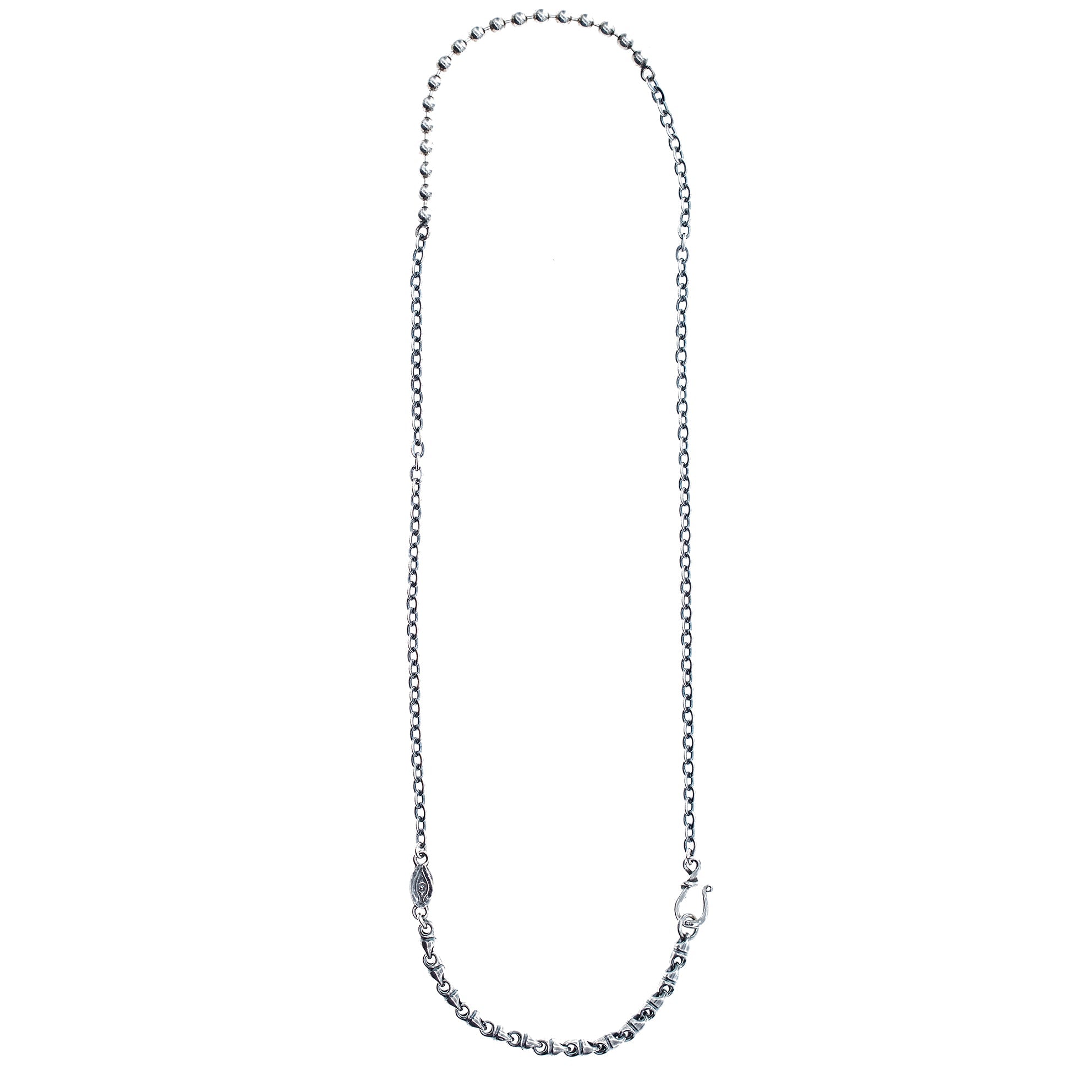 CH 242 Sterling Silver mixed Chain Necklace