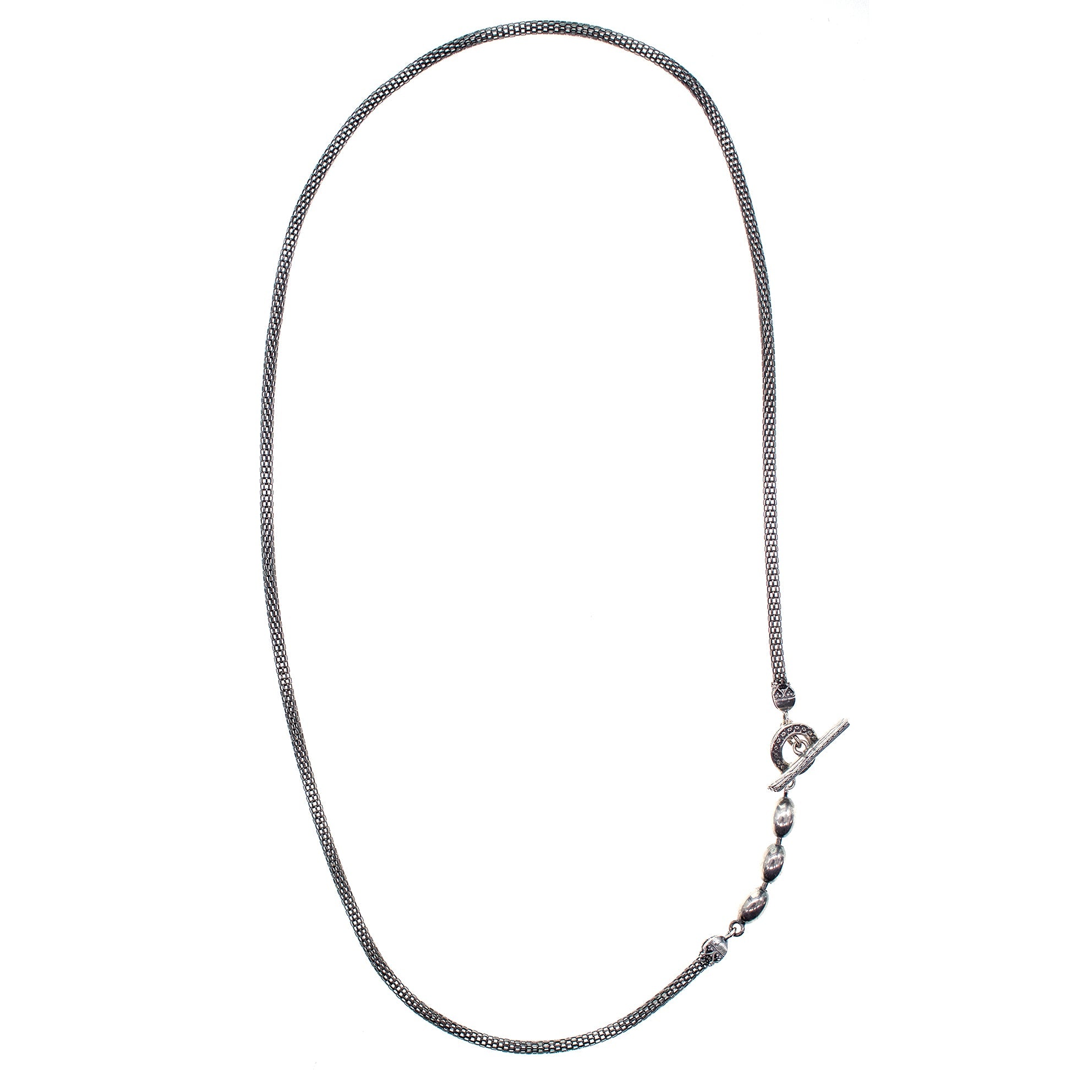CH 243 Silver Olive and Mesh chain