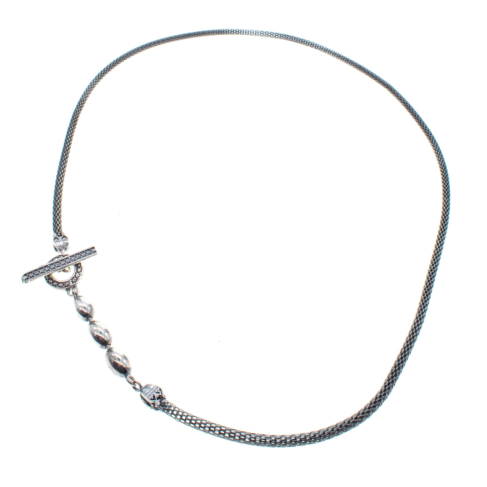 CH 243 Silver Olive and Mesh chain