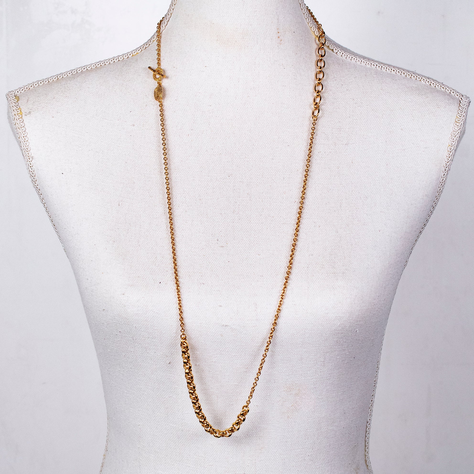 CH 26g02 Mixed Link Long Necklace