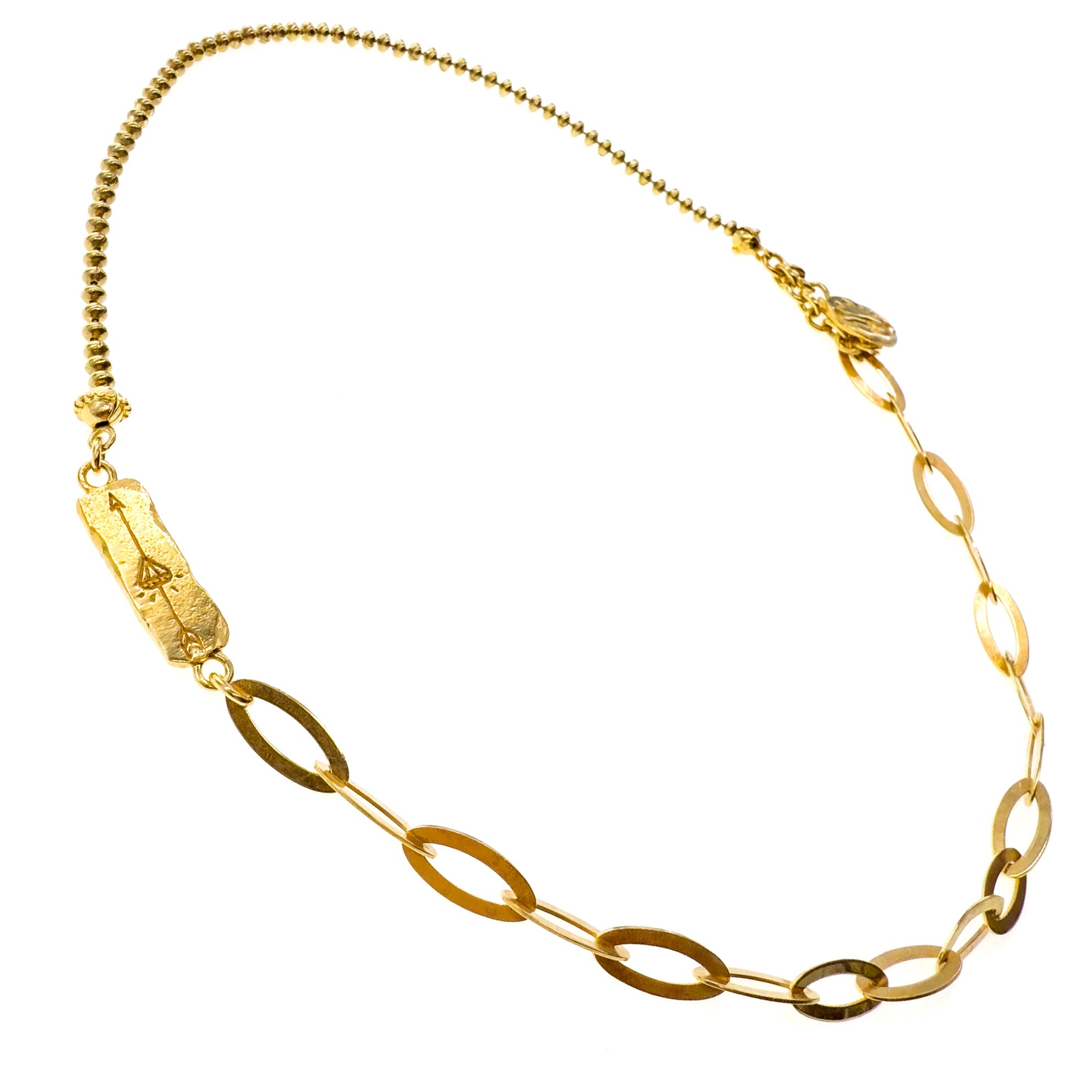 CH 25g02 Arrow & Comet Multi-Chain Necklace