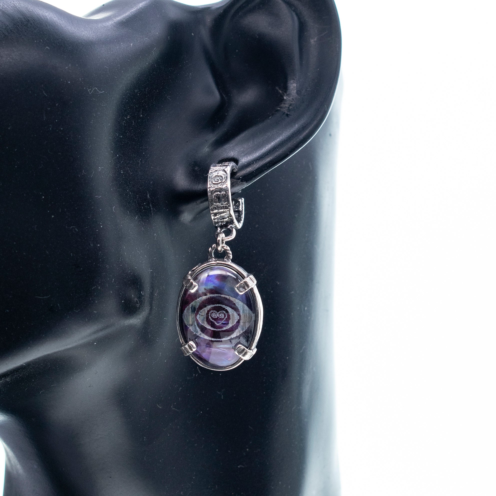 E 25f01C Purple Eye Earrings