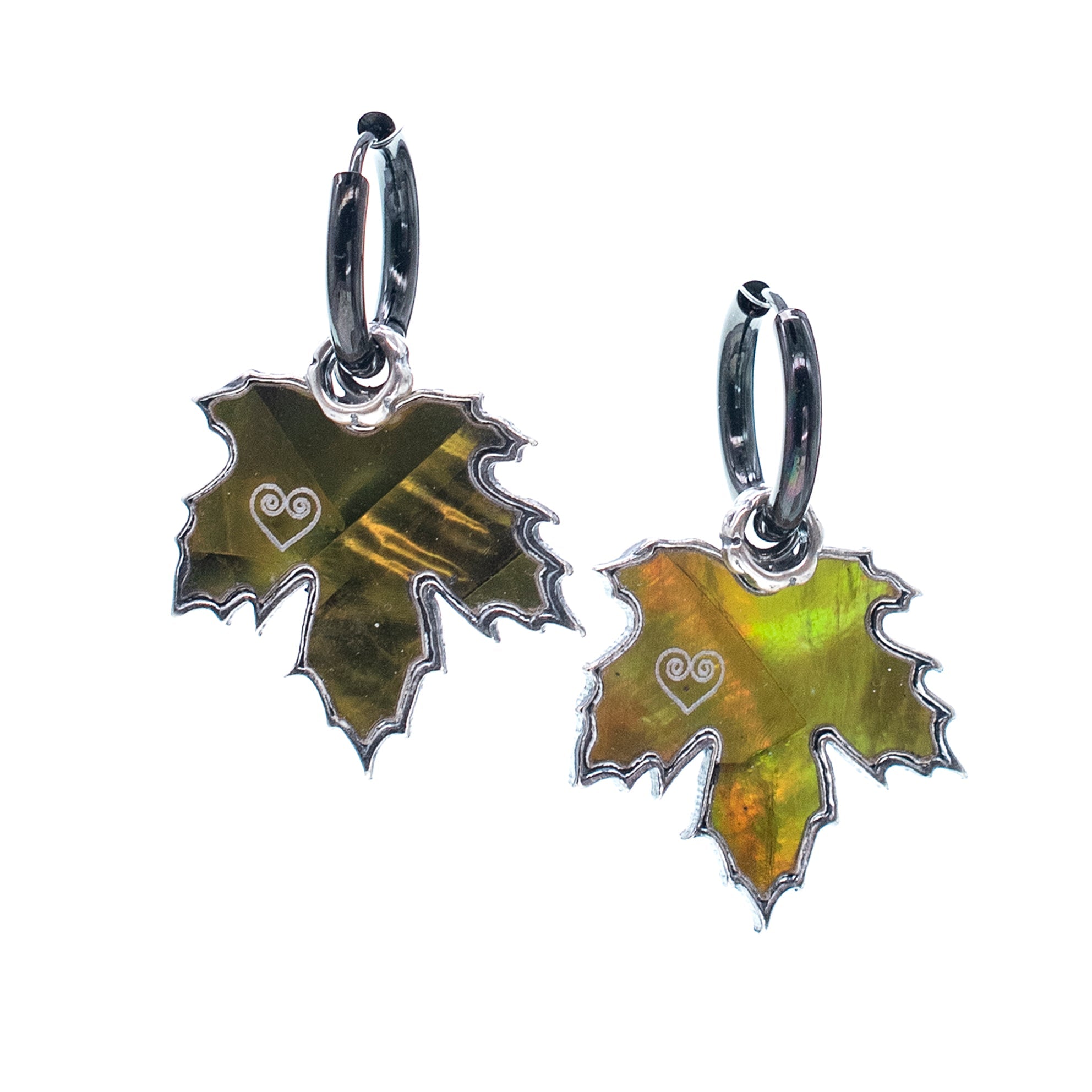 E 25f02A Green Leaf Earrings