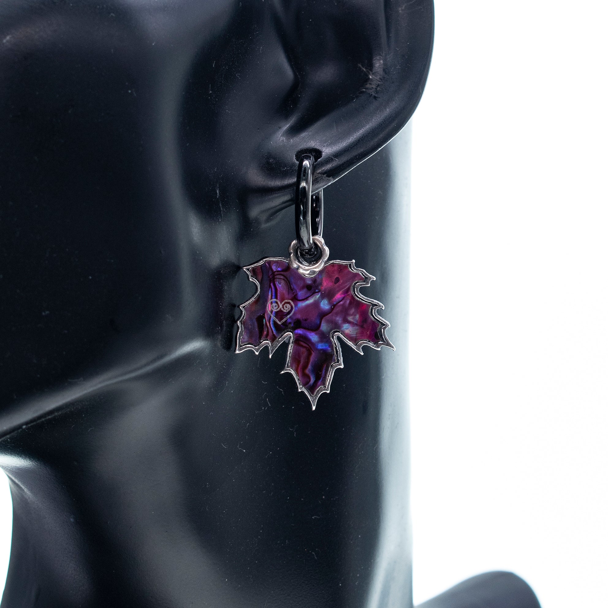 E 25f02C Purple Leaf Earrings
