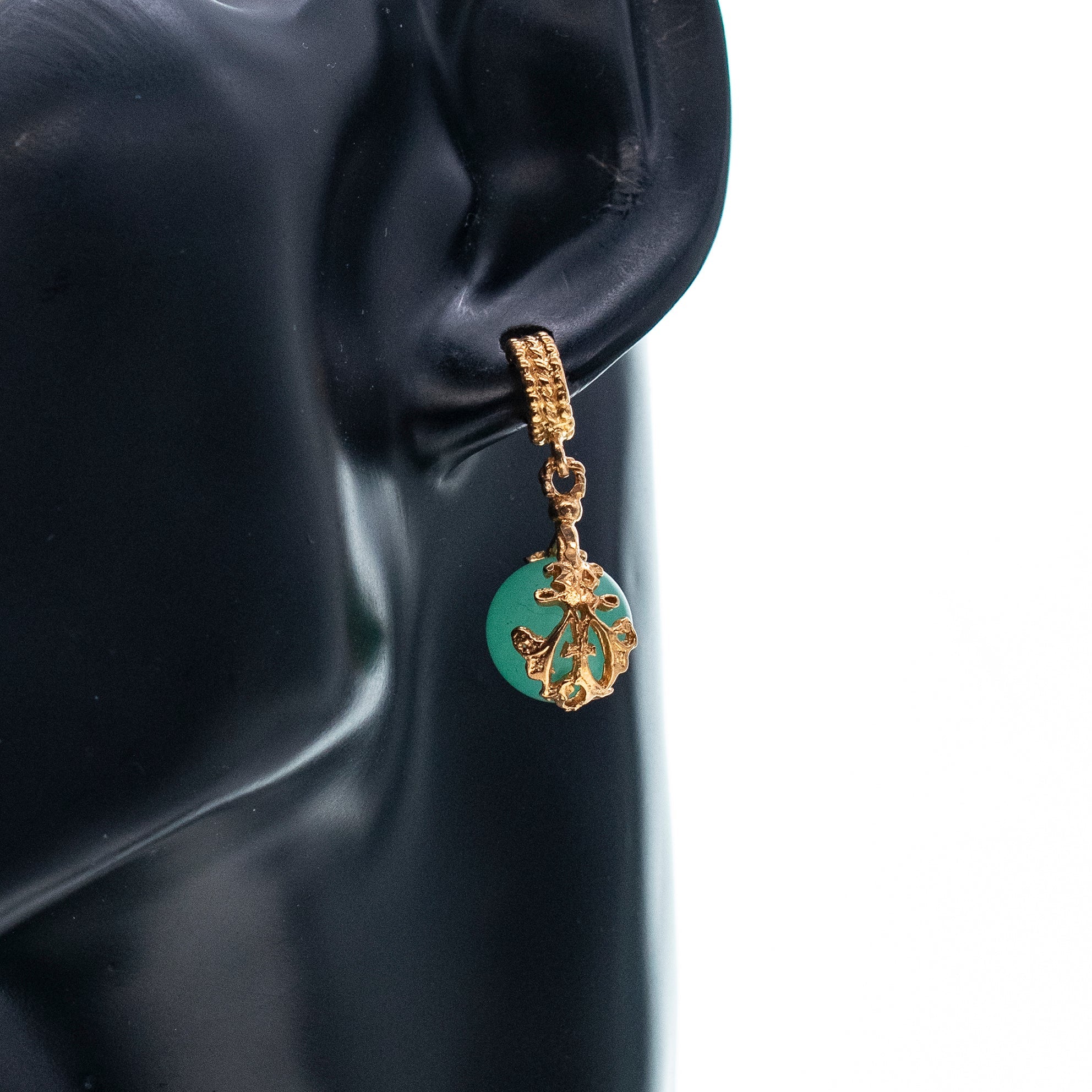 E 25g29D green Orb earrings