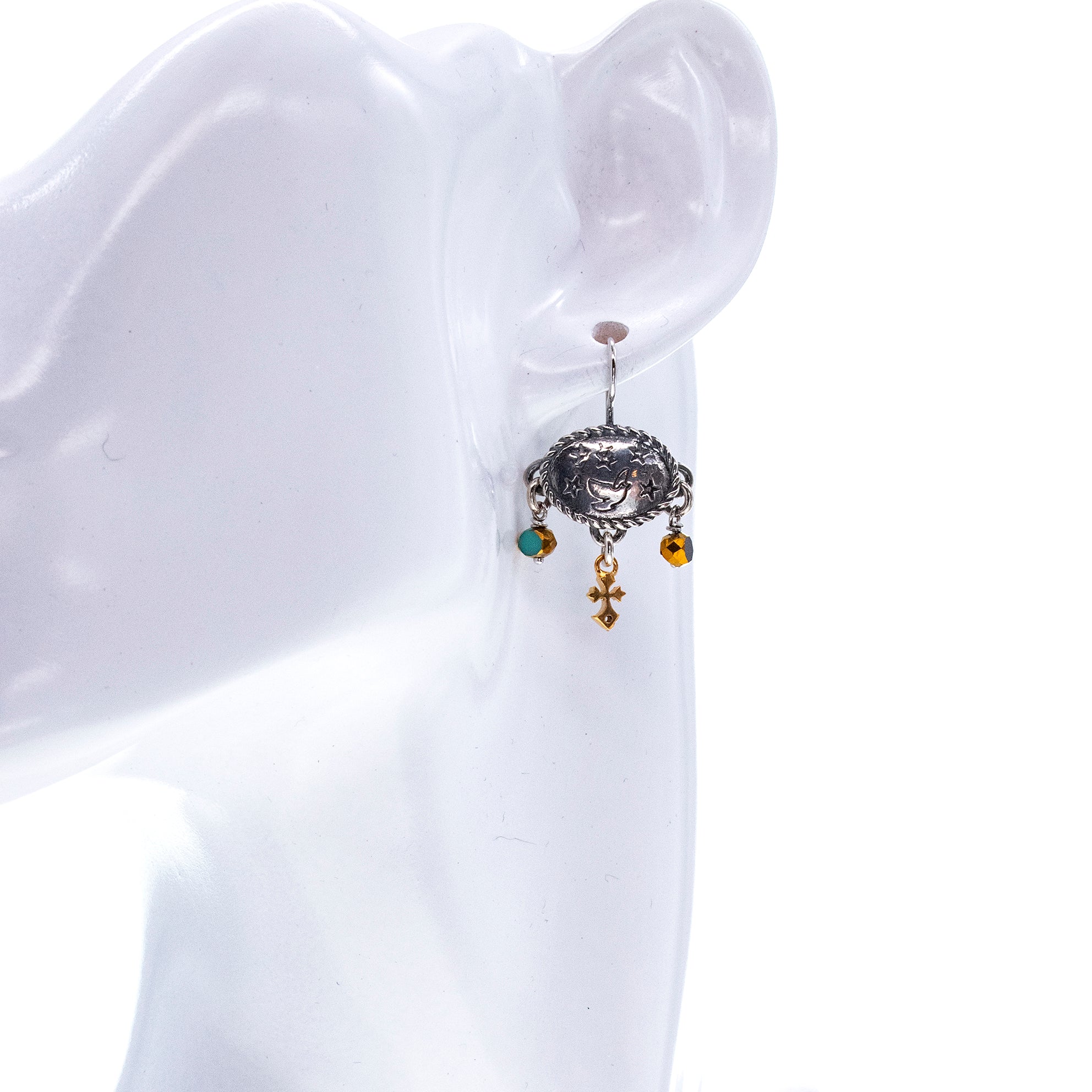 E 26a21 Dove & Star Chandelier Earrings