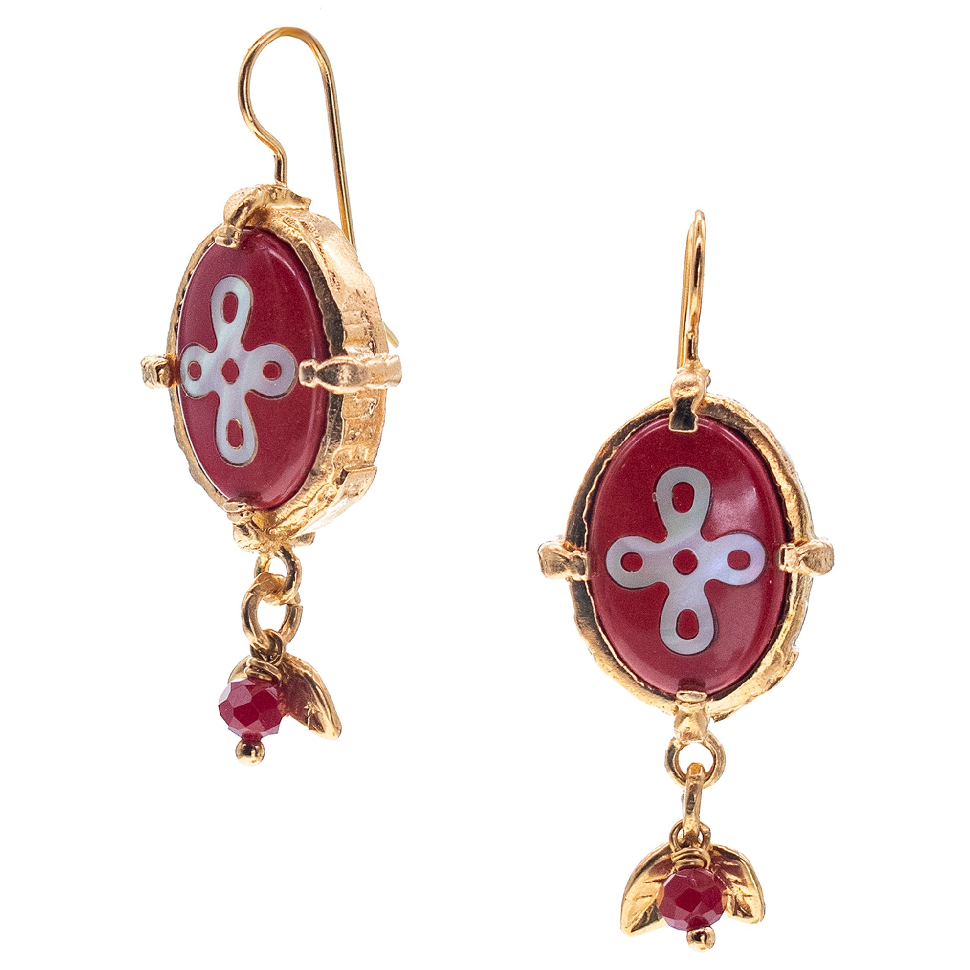 E 26g03 Coral Red Eternal Bloom earrings
