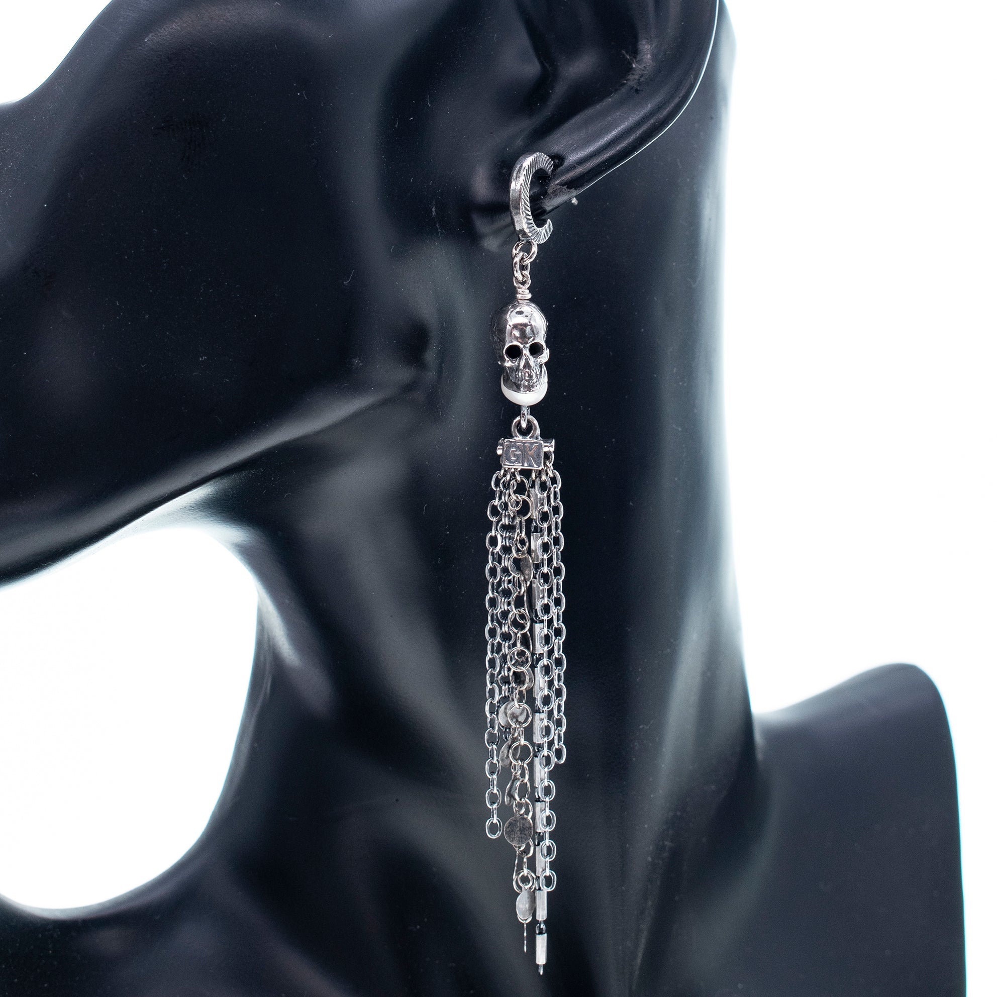 ES 25f10 Skull & Chain Single Earring
