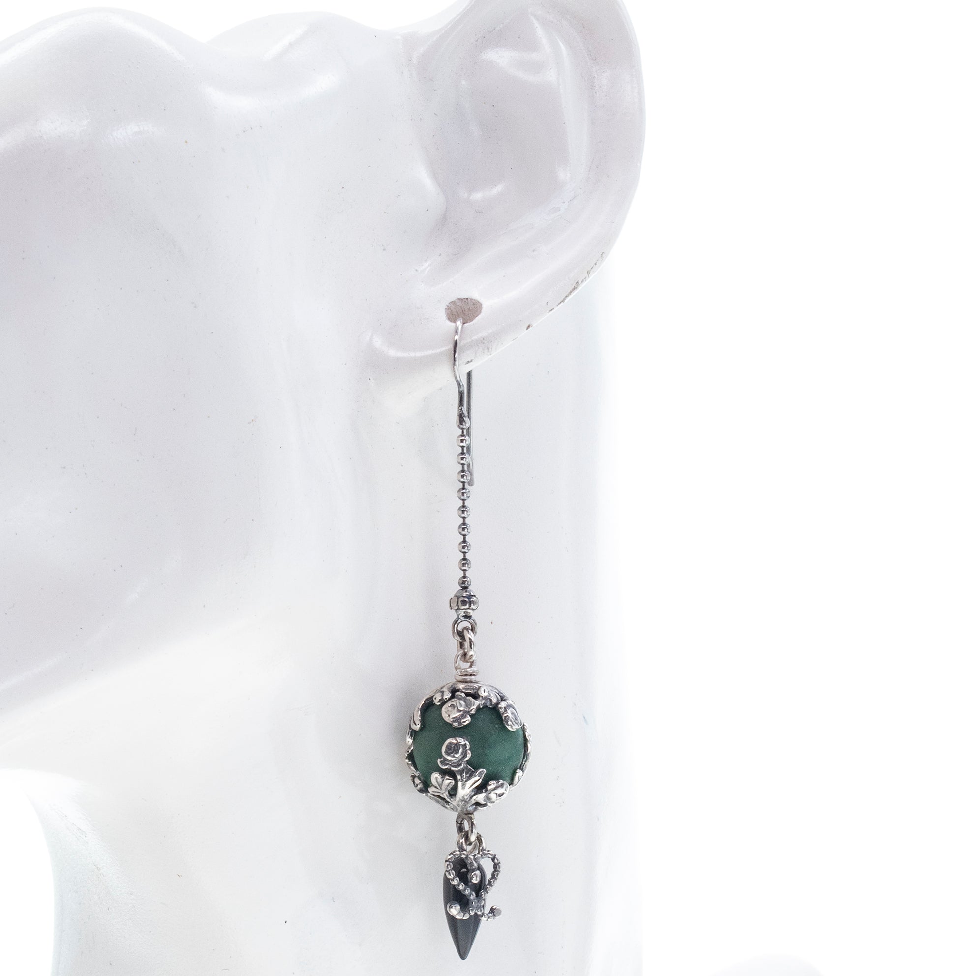ES 26a40 Green Jade Single Earring