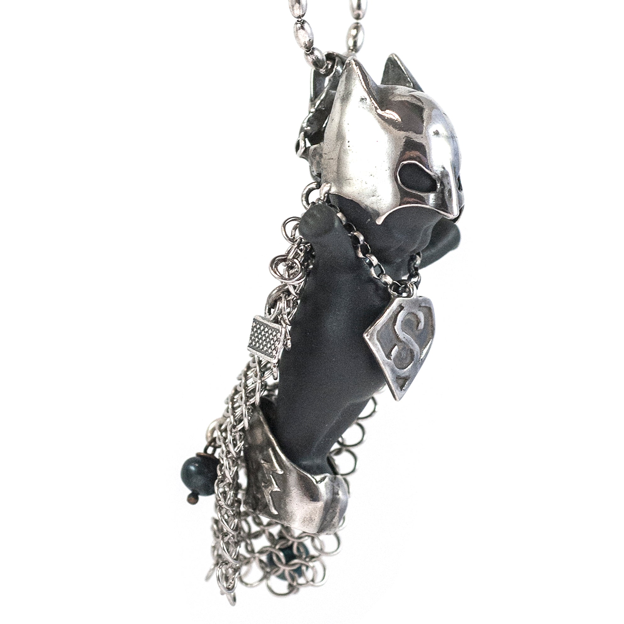 BS39B Happy Baby "Hero on heels" Black and silver Necklace