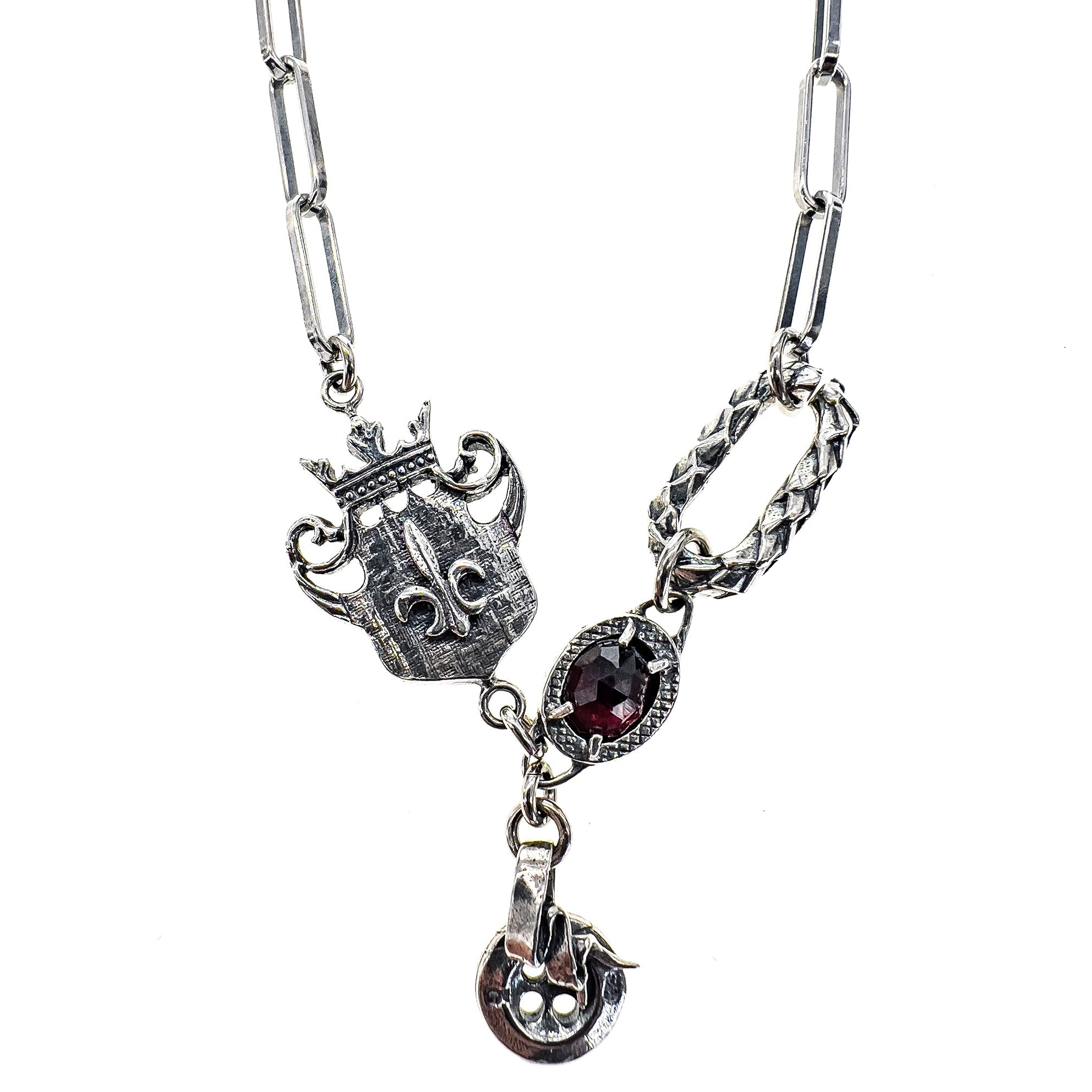 NK 24e09 rebel rebel paperclip necklace