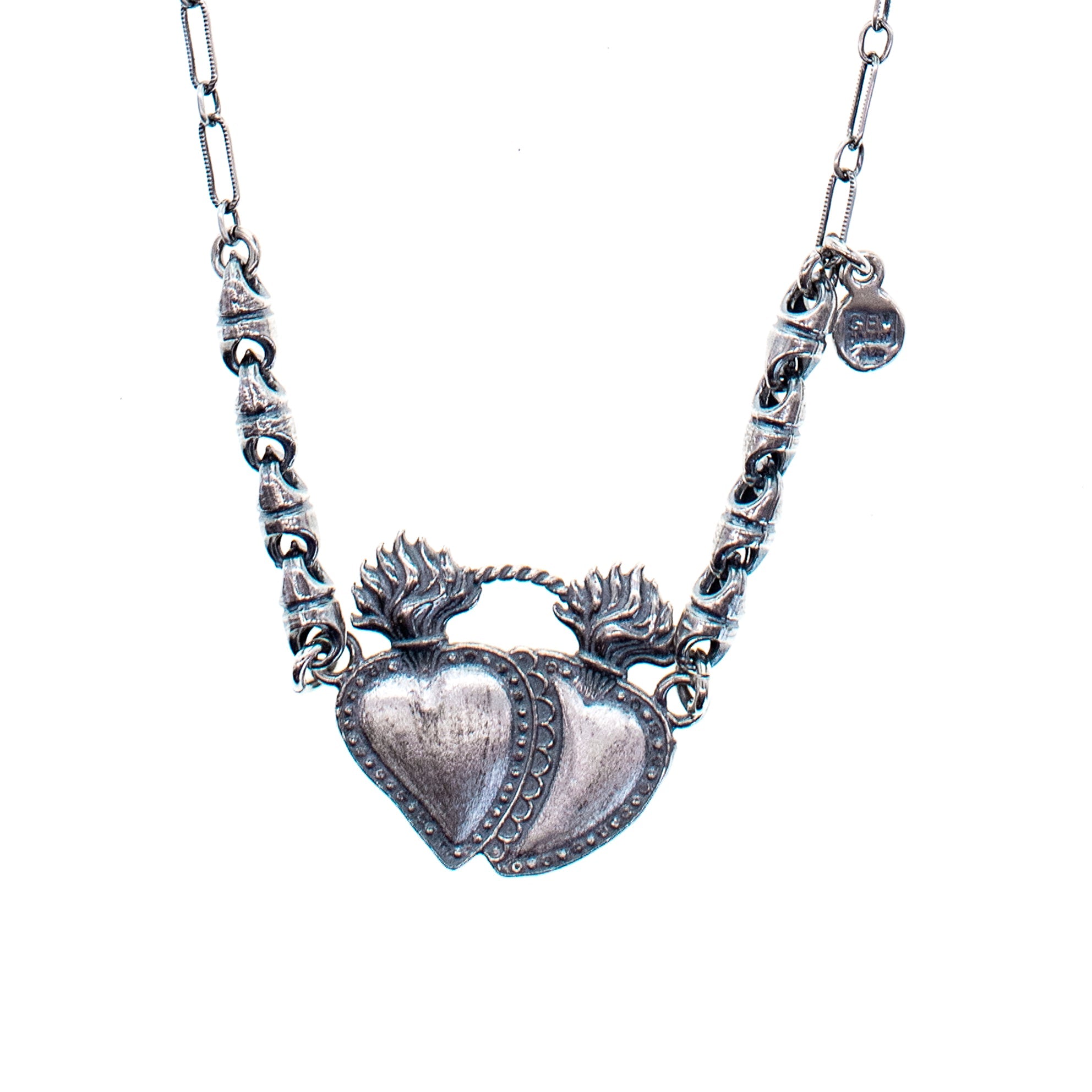 NK 25e19 Double Sacred Heart Necklace