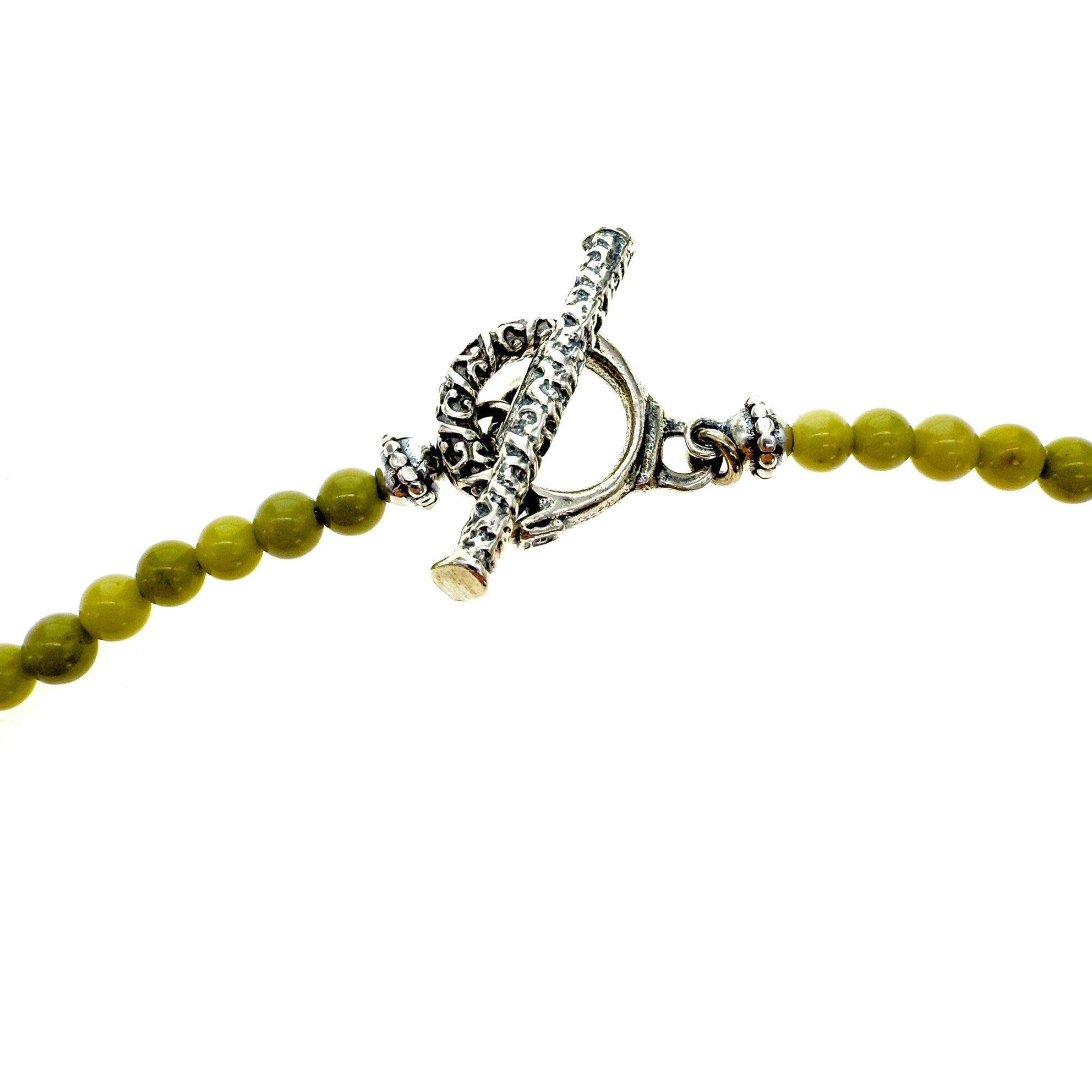 NK 25e28 Matcha Green Agate Pearl Necklace