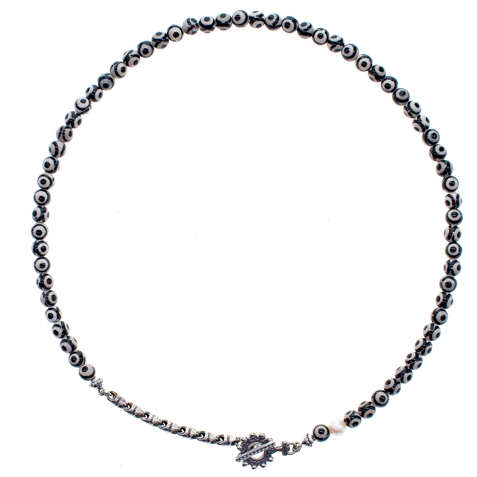 NK 25e30 Etched Black Agate Necklace