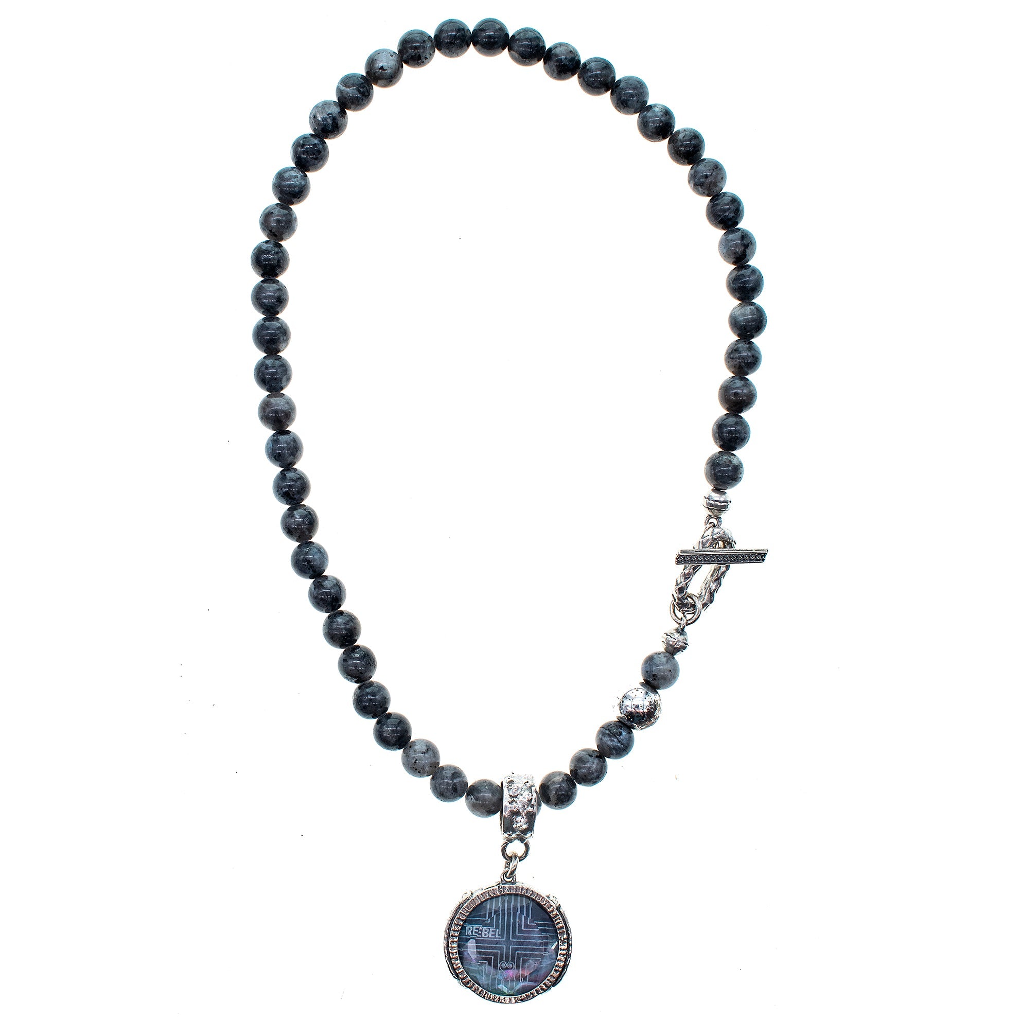NK 25f01B Rebel Rebel Dark beaded necklace