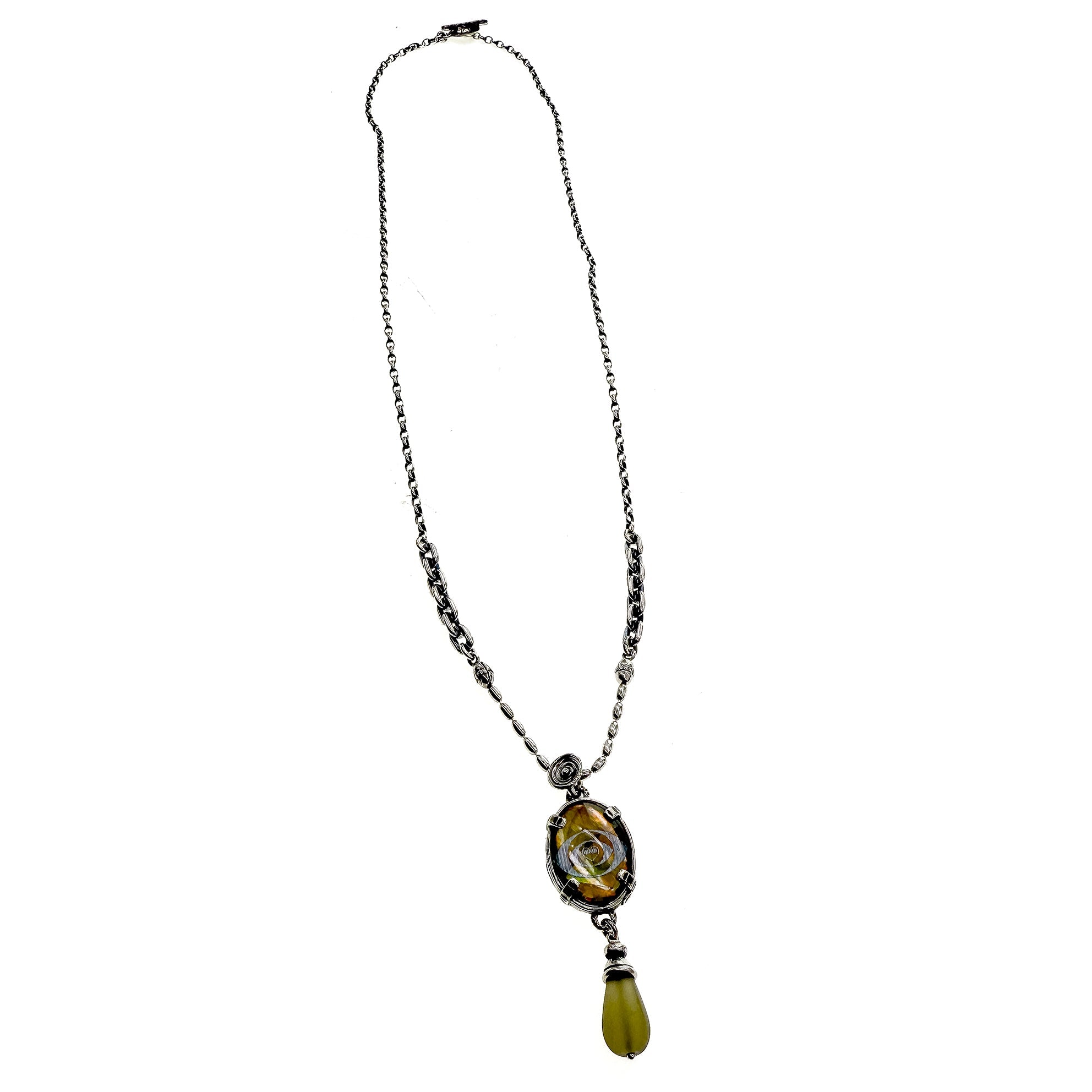 NK 25f05A Green Eye Necklace