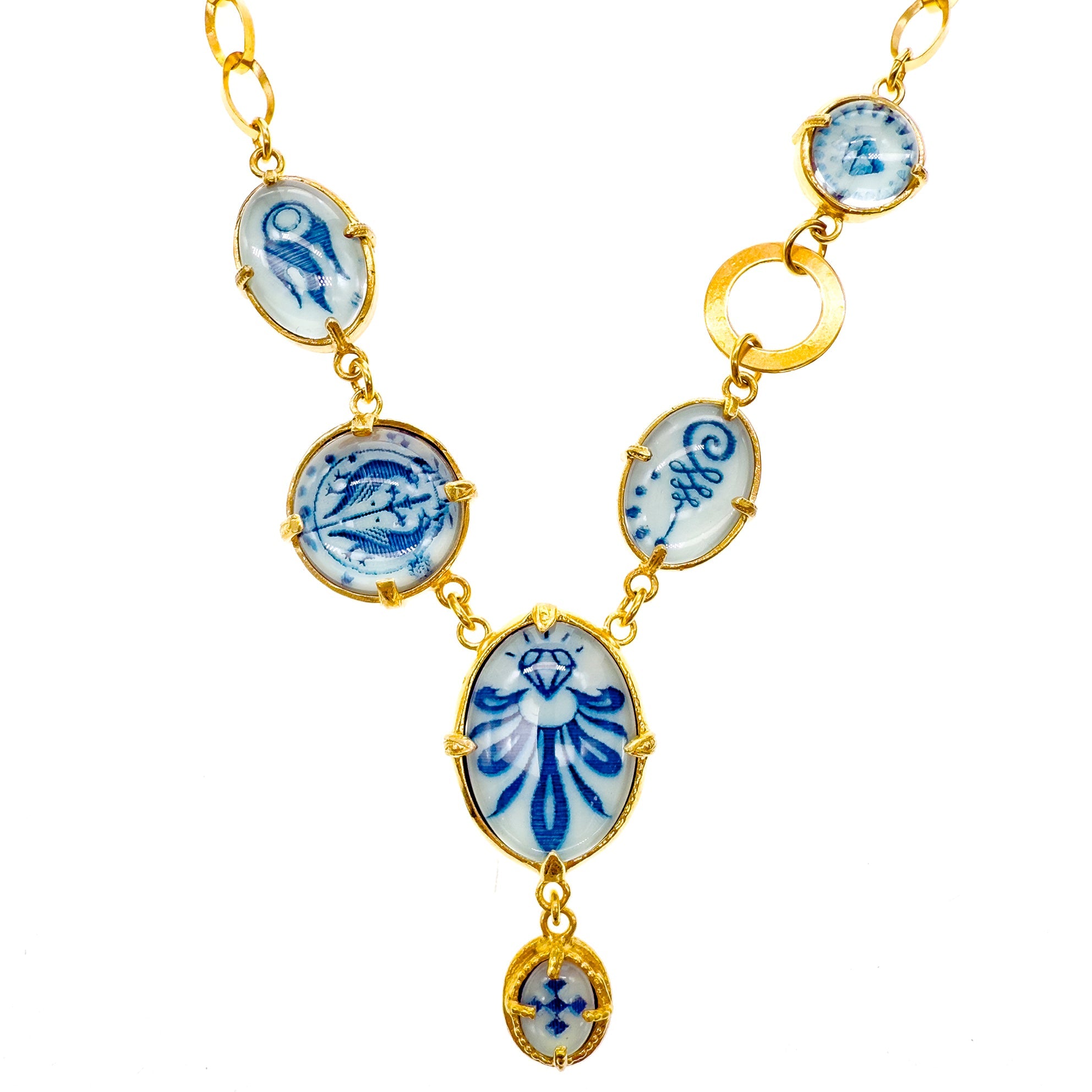 NK 25g08 Cosmic Glow Charm Statement Necklace