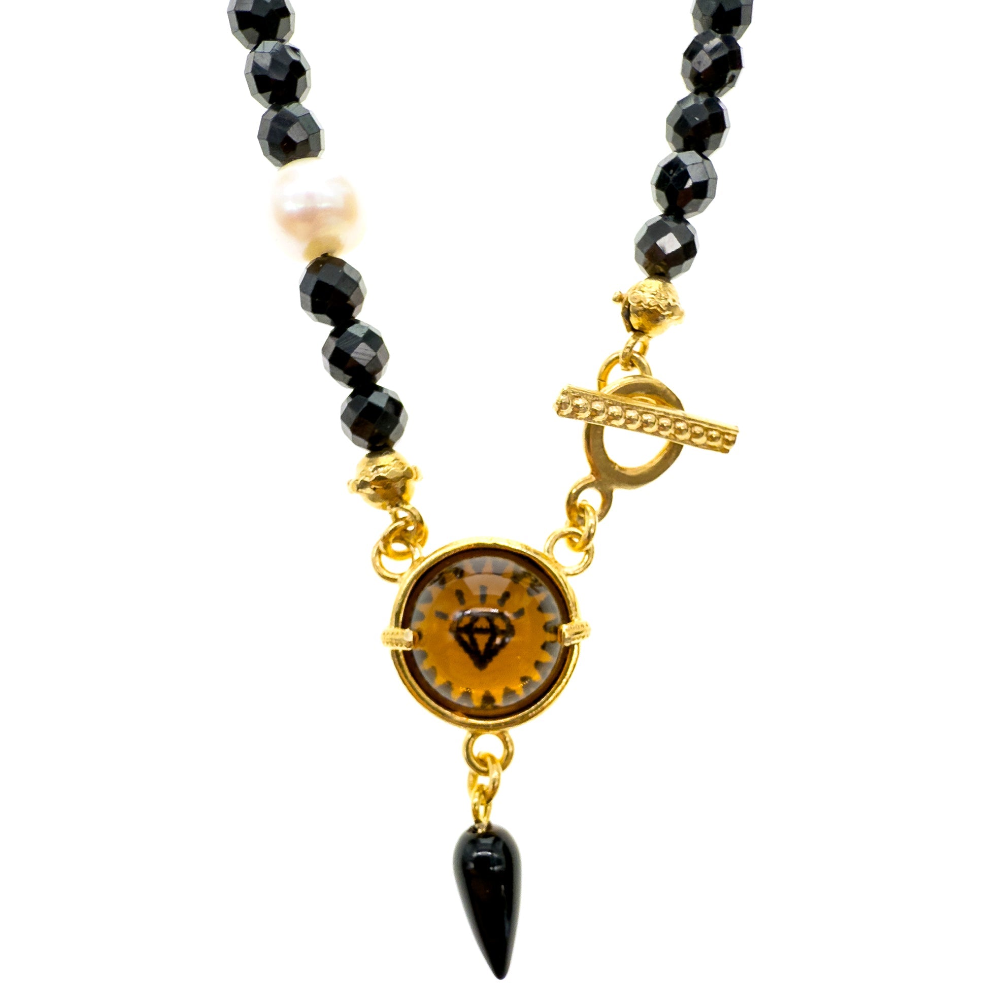 NK 25g12 Talisman Pearl & Spinel Necklace