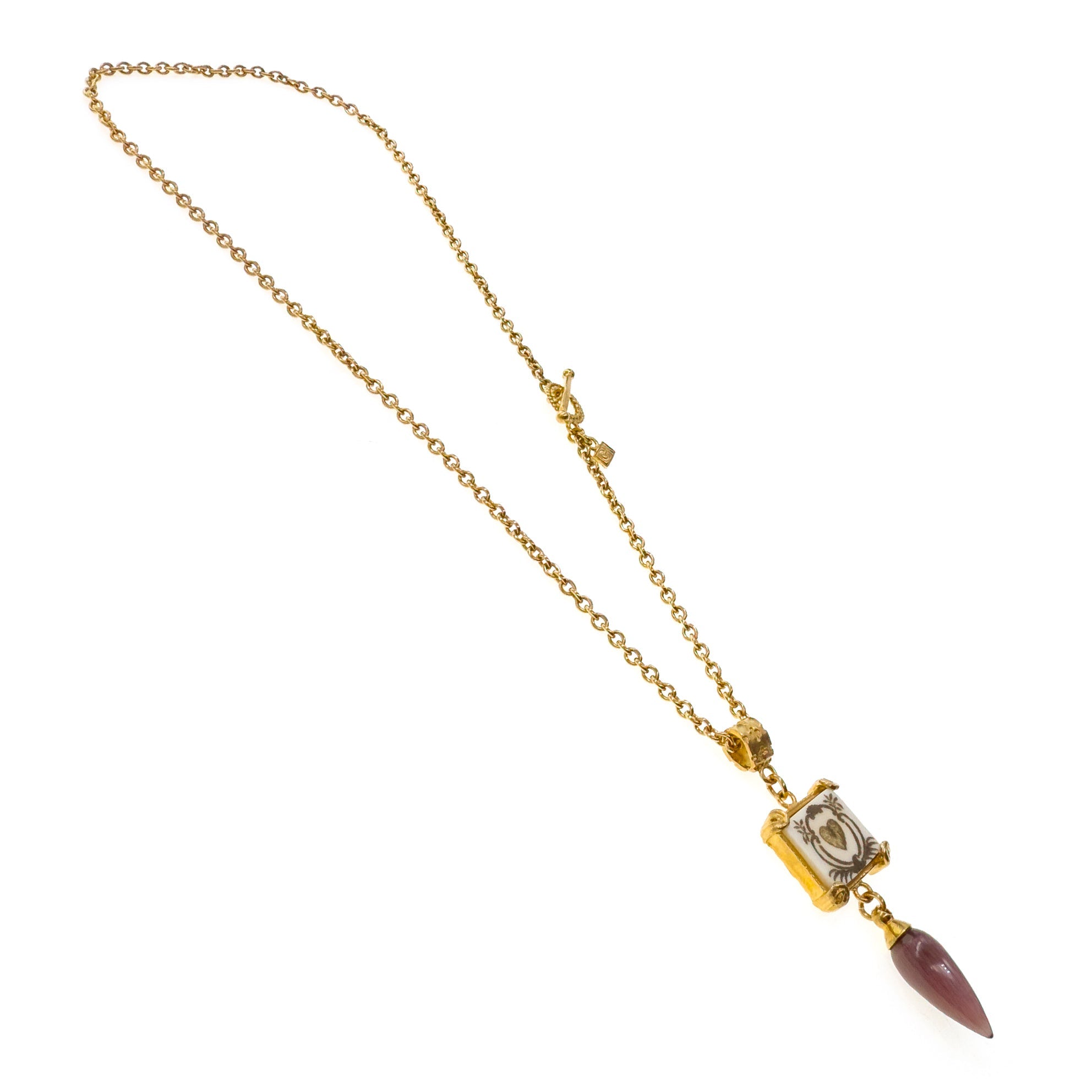 NK 25g32 Square Engraved Bone Heart Necklace