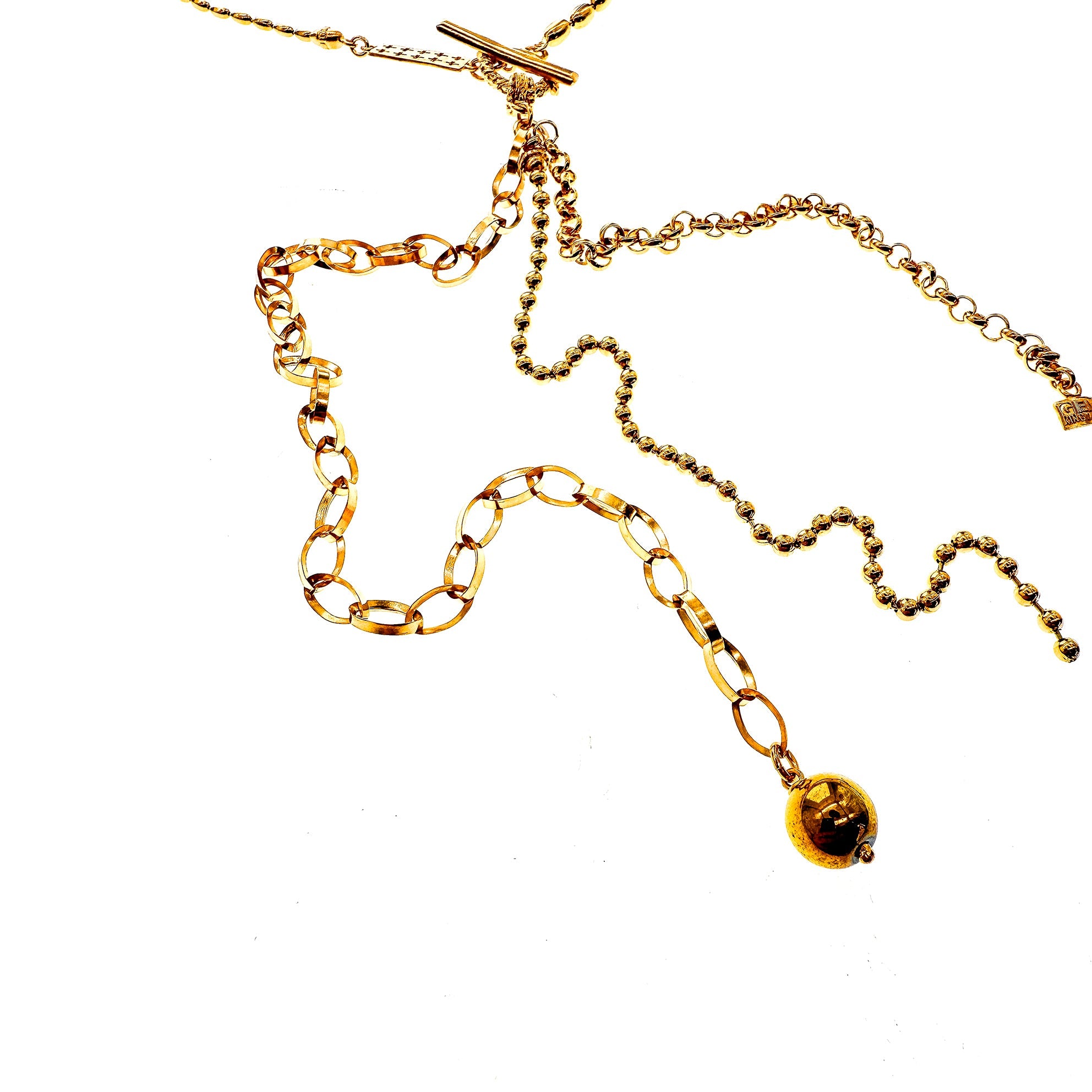 NK 25g33 Multi-Chain Lariat Statement Necklace