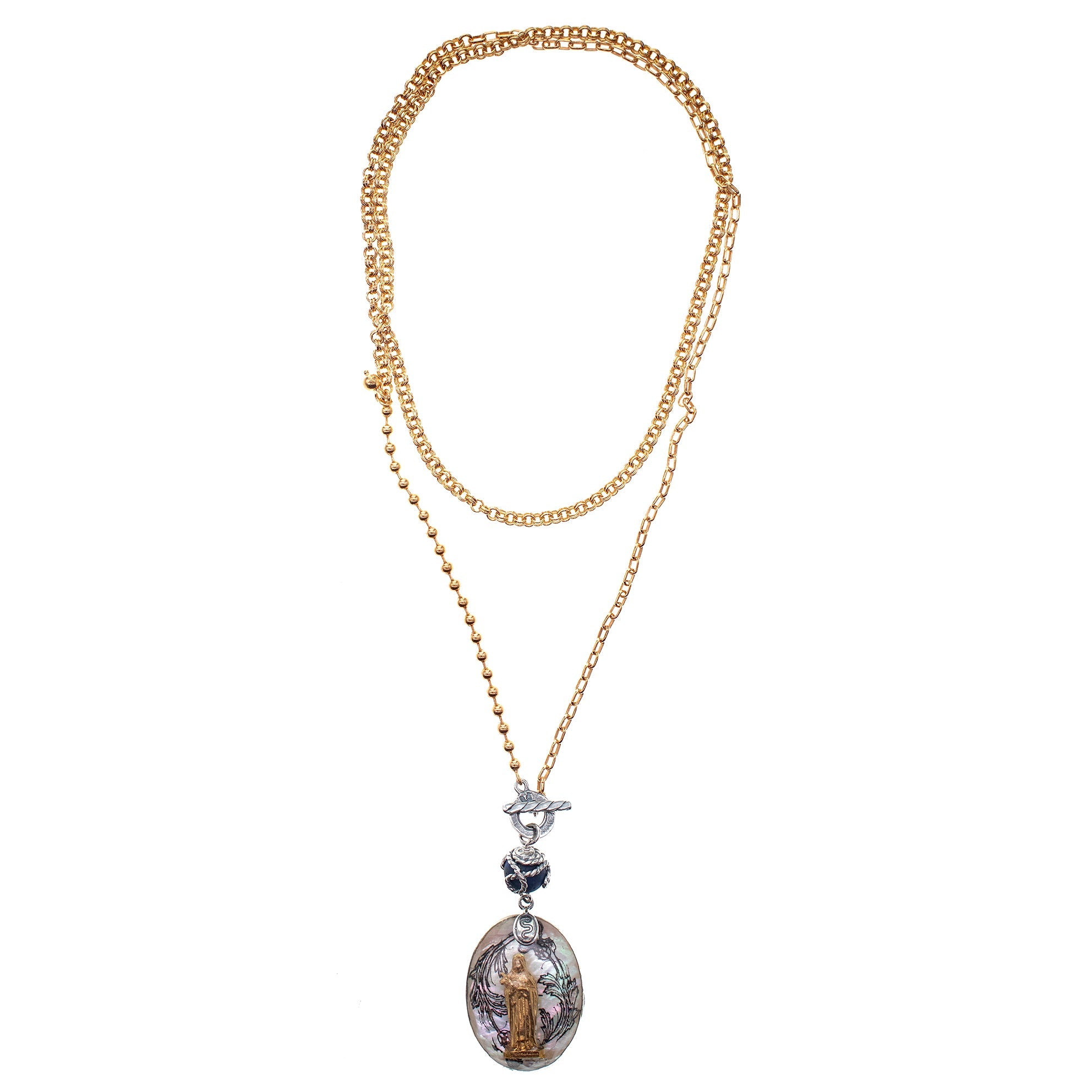 NK 26a13 Theresa Resin & Gold-Plated Long Necklace