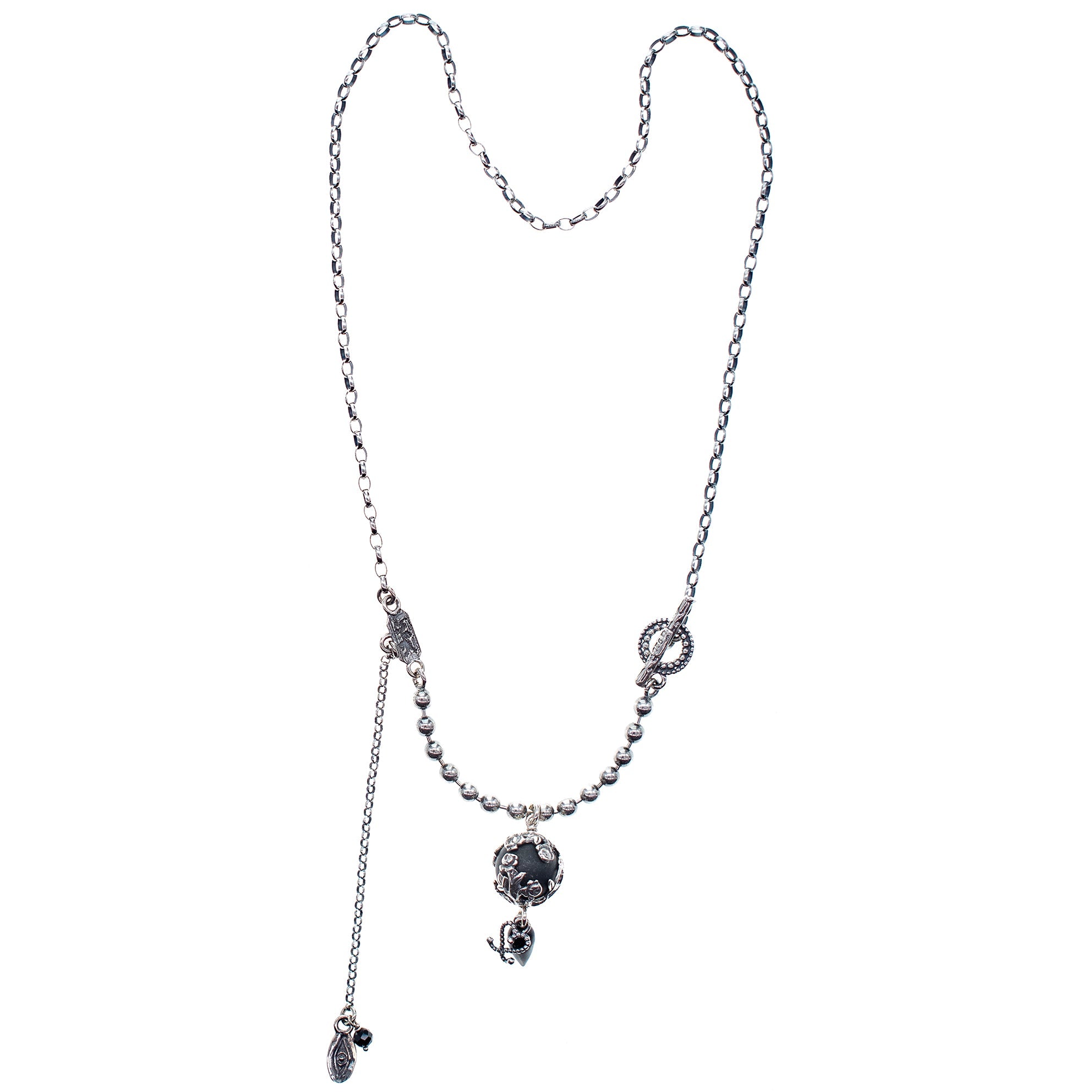 NK 26a22 Black Onyx Pendant Necklace