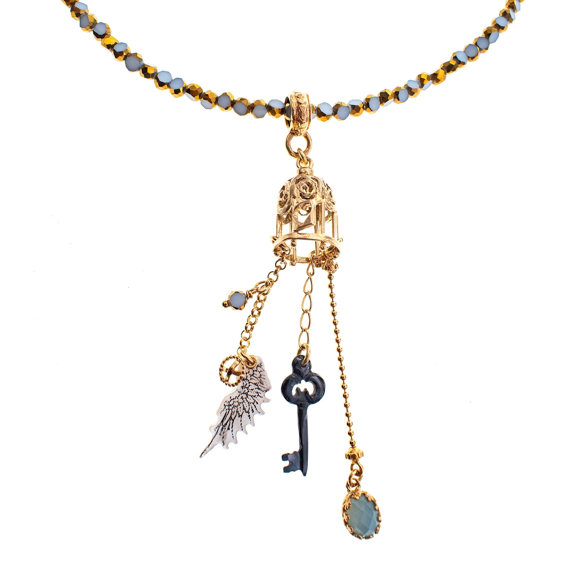 NK 26g04 Enchanted Birdcage Necklace