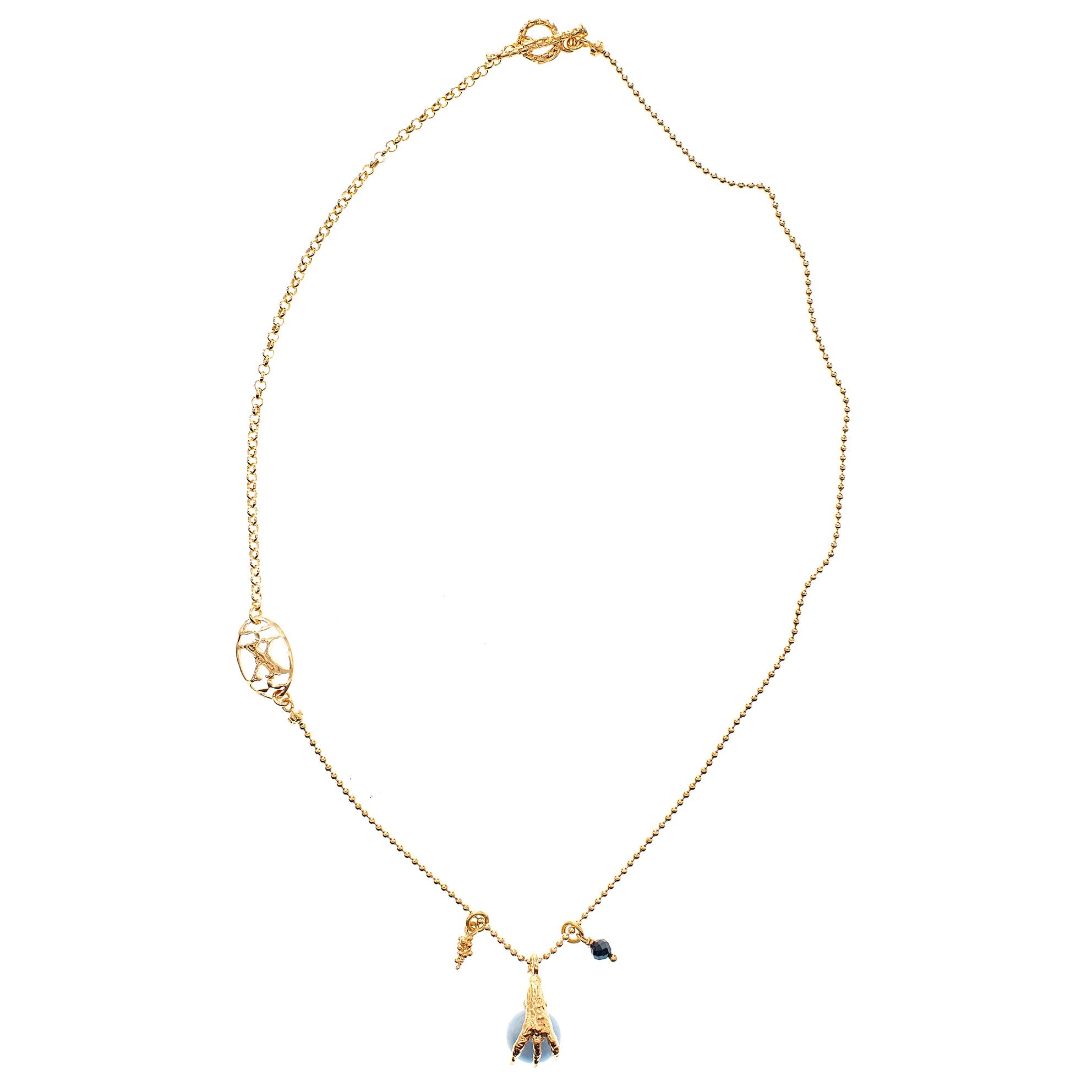 NK 26g10 blue claw charm necklace