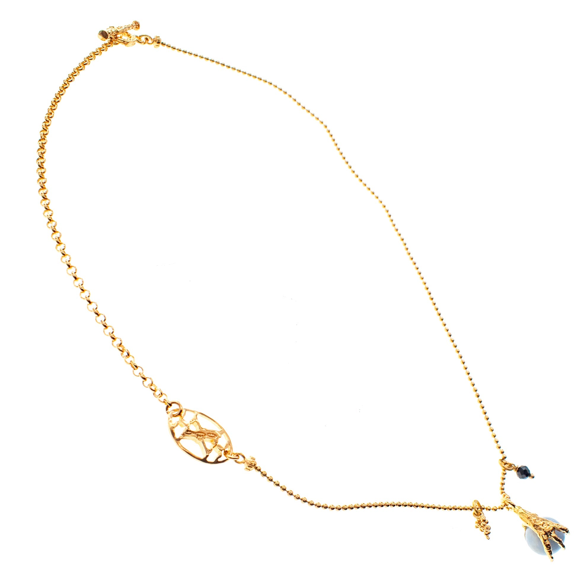 NK 26g10 blue claw charm necklace