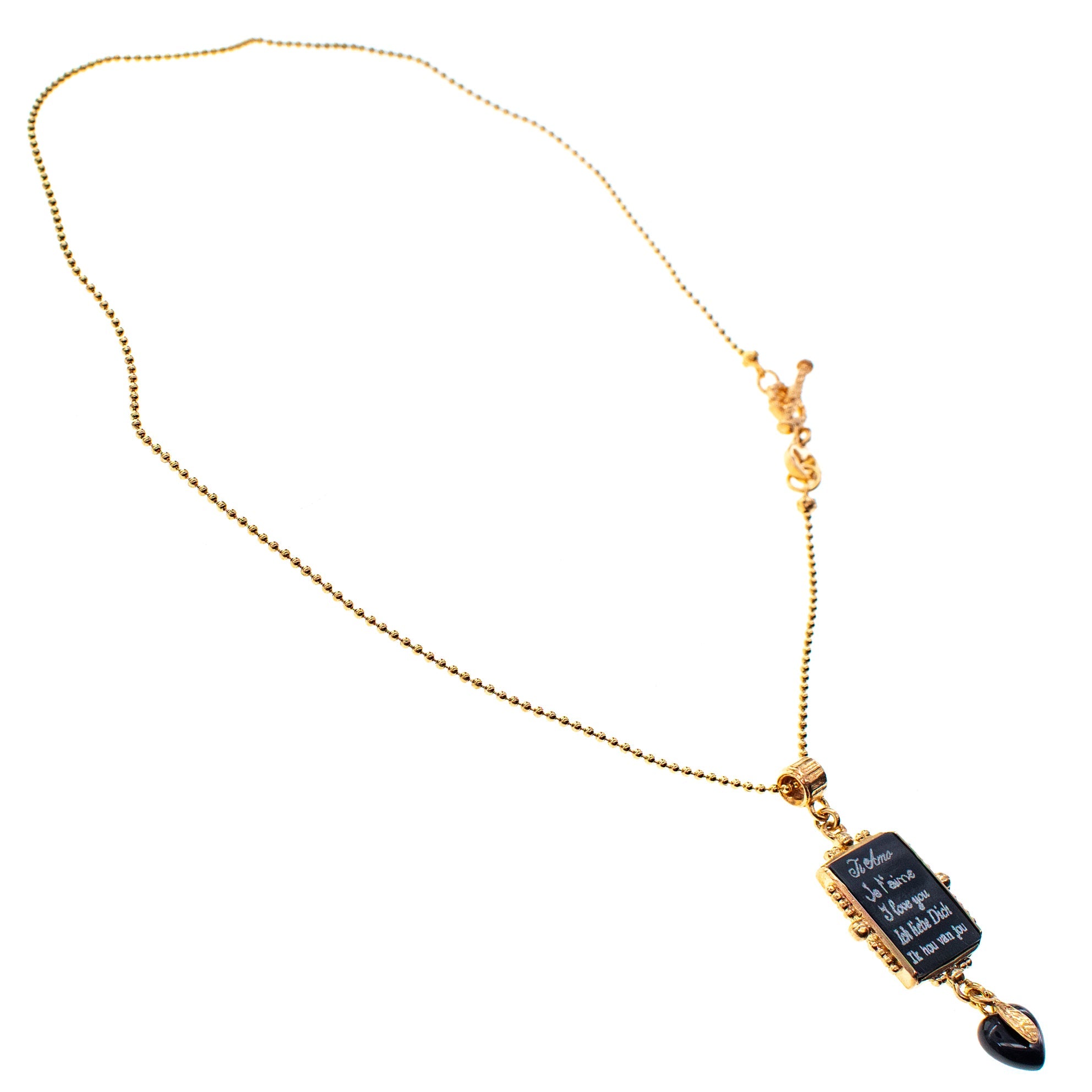 NK 26g16 black love letter necklace