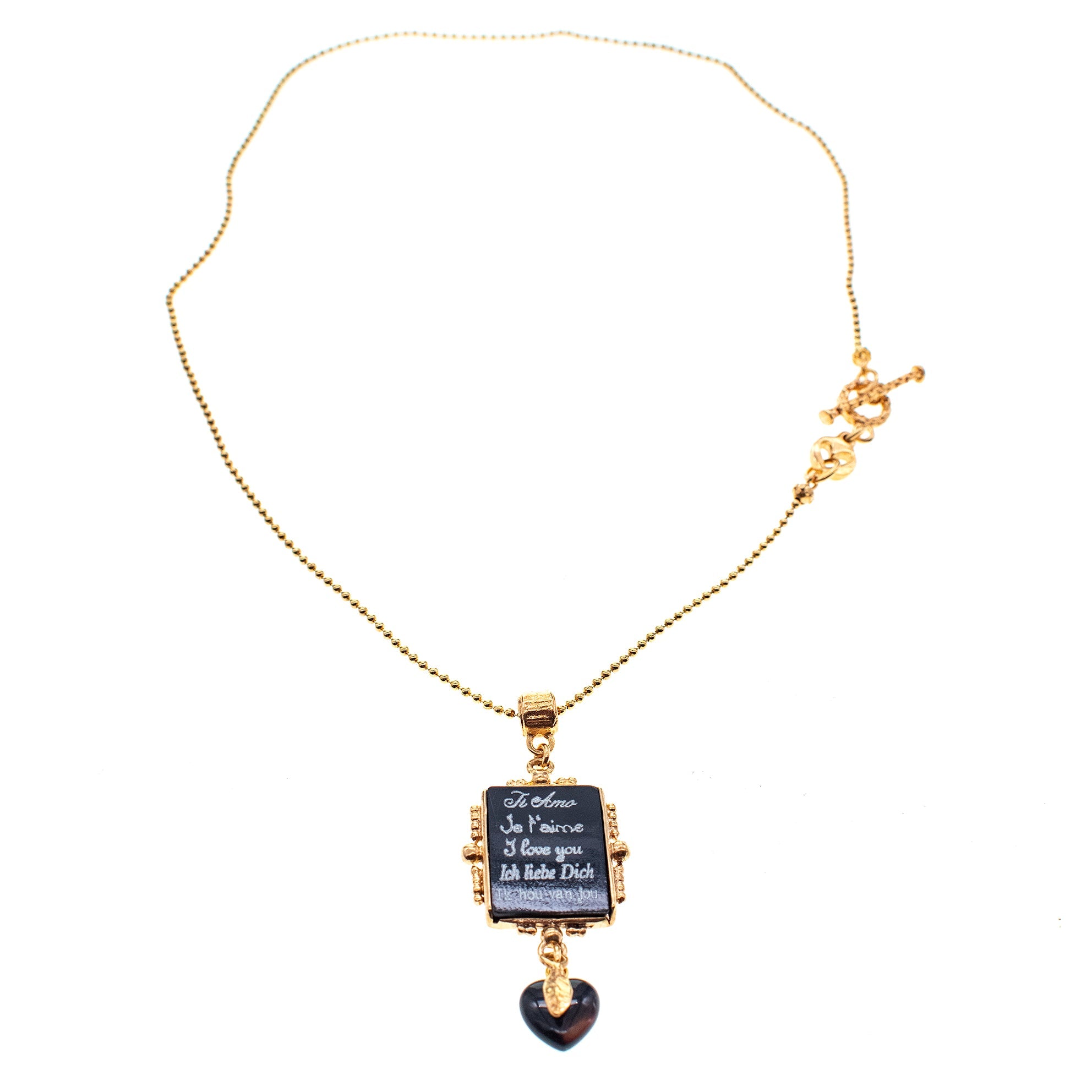 NK 26g16 black love letter necklace