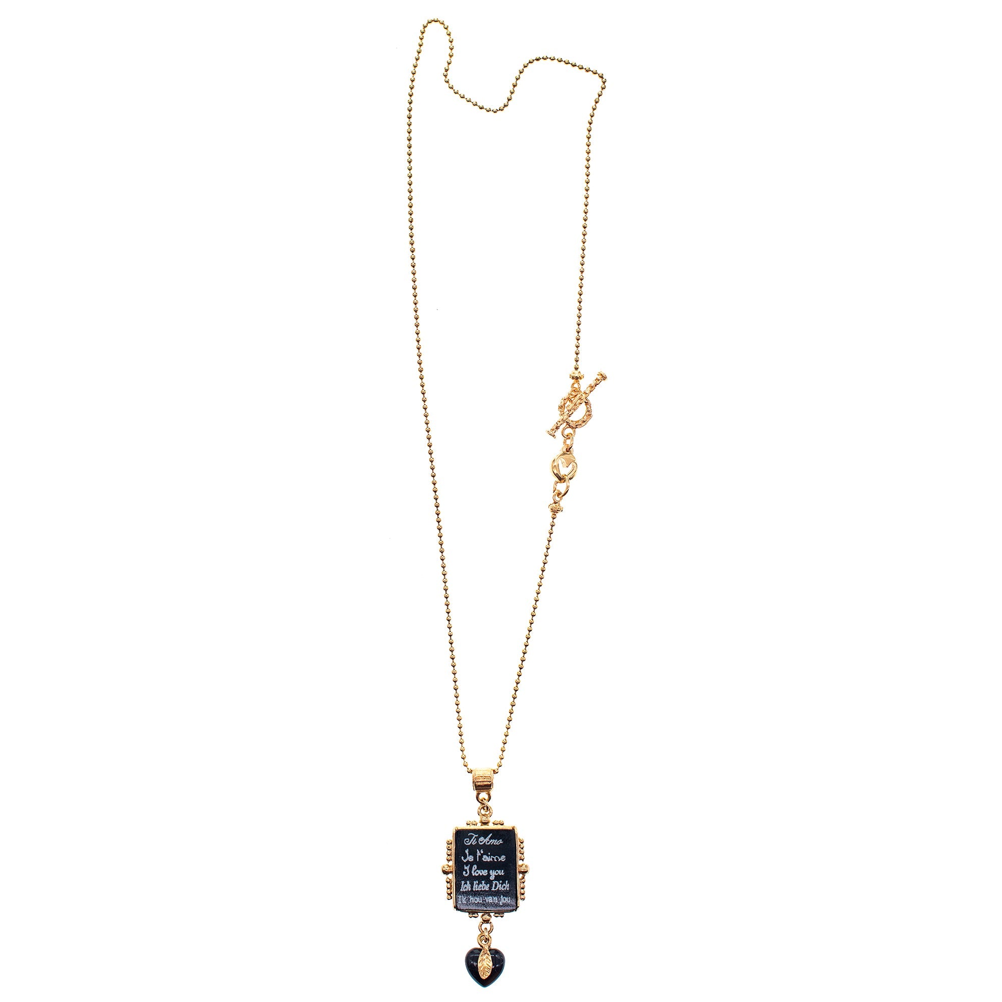 NK 26g16 black love letter necklace